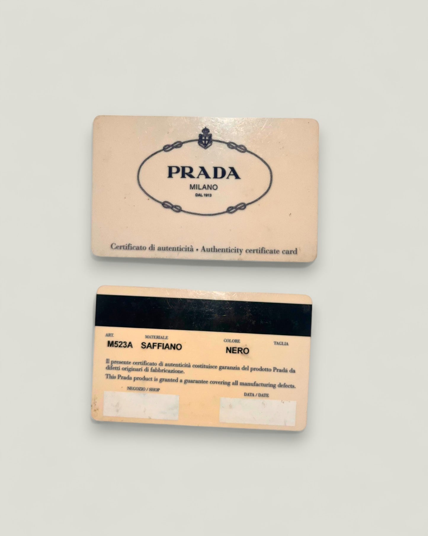 Preloved | PRADA Saffiano Sort Læderpung med Originalt Garantikort