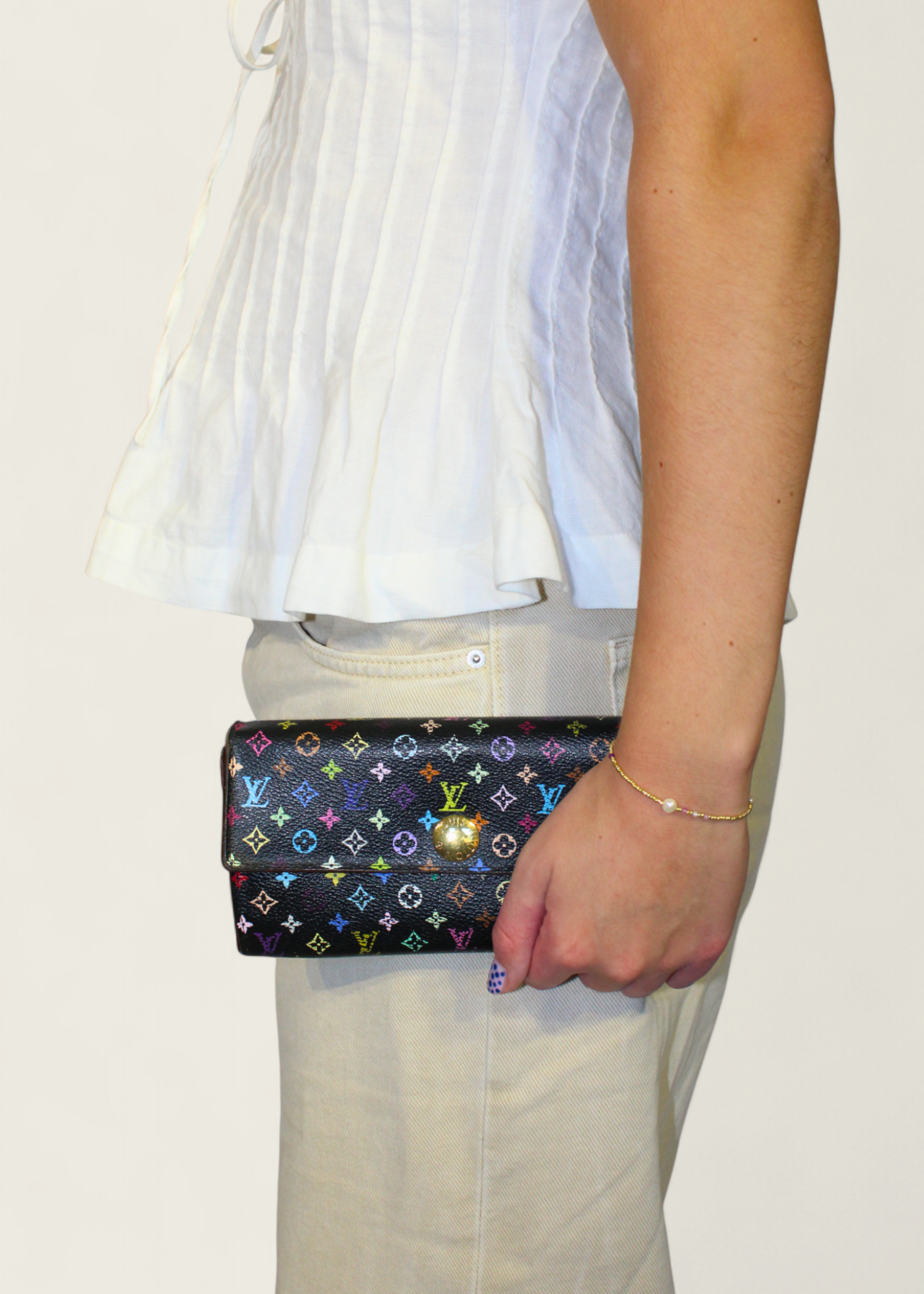 Preloved | Louis Vuitton Monogram x Takashi Murakami Multicolor Porte-Feuille Sarah Sort Pung