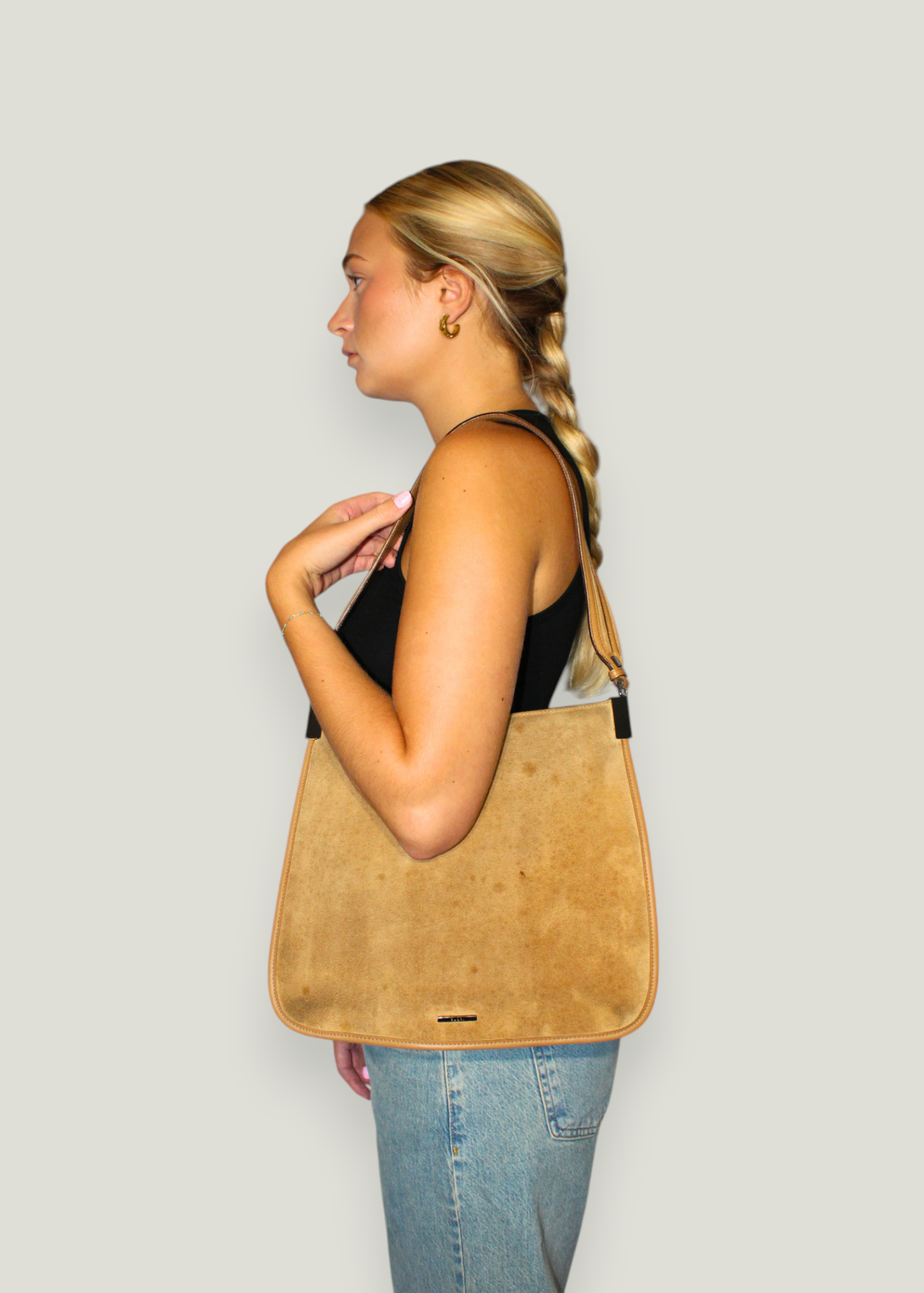 Preloved | Gucci Skuldertaske i Beige Ruskind