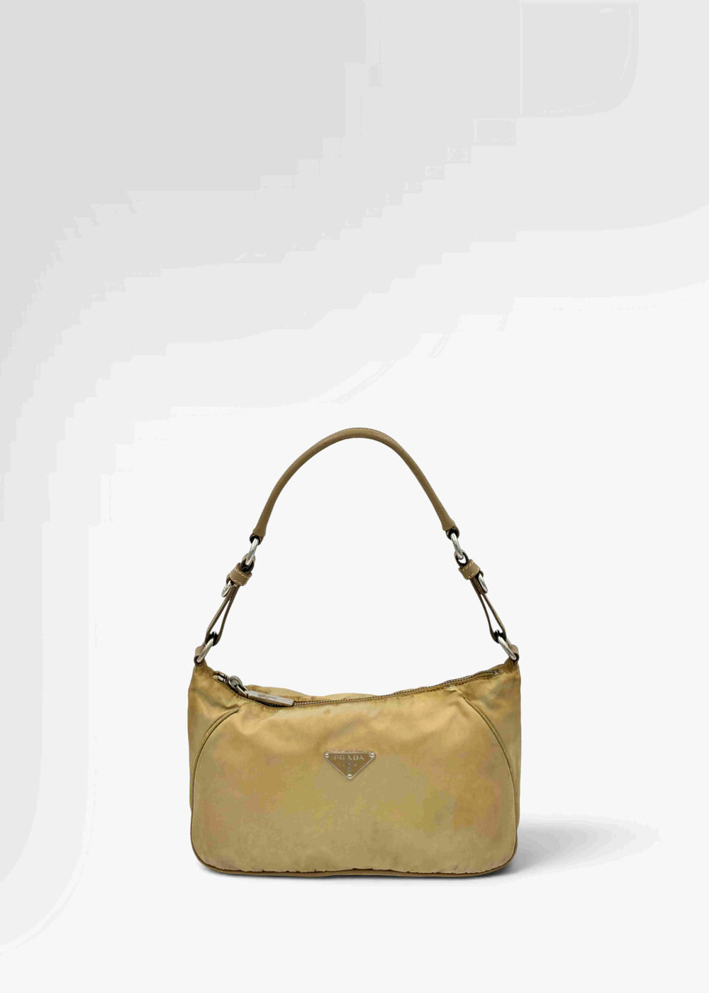 Preloved | Prada Nylon Skuldertaske i Beige Nylon Prada
