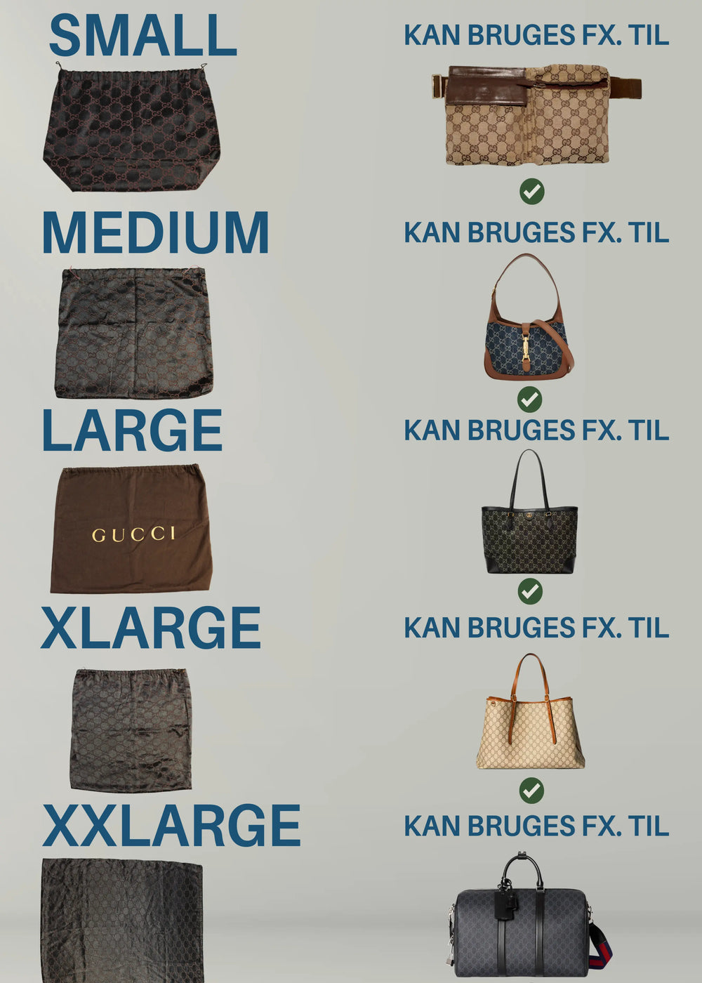 Preloved | GUCCI Dustbag Original | Flere Størrelser Gucci