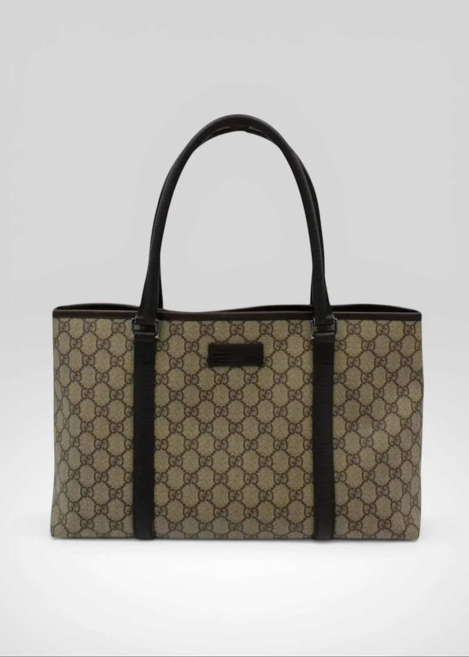 Preloved | Gucci GG Monogram Totebag med Brun Læder Gucci