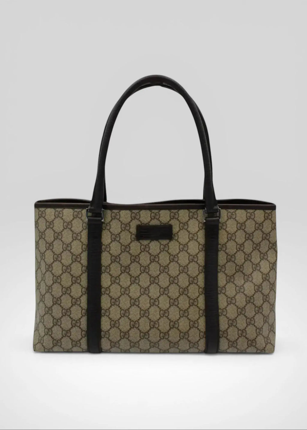 Preloved | Gucci GG Monogram Totebag med Brun Læder Gucci