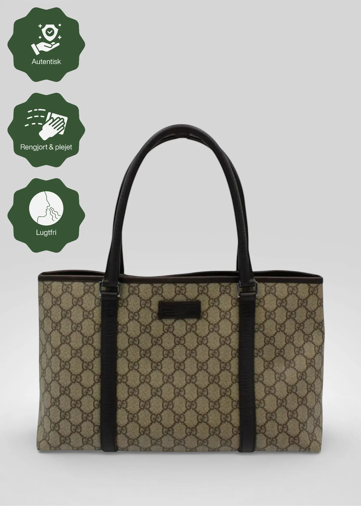 Preloved | Gucci GG Monogram Totebag med Brun Læder