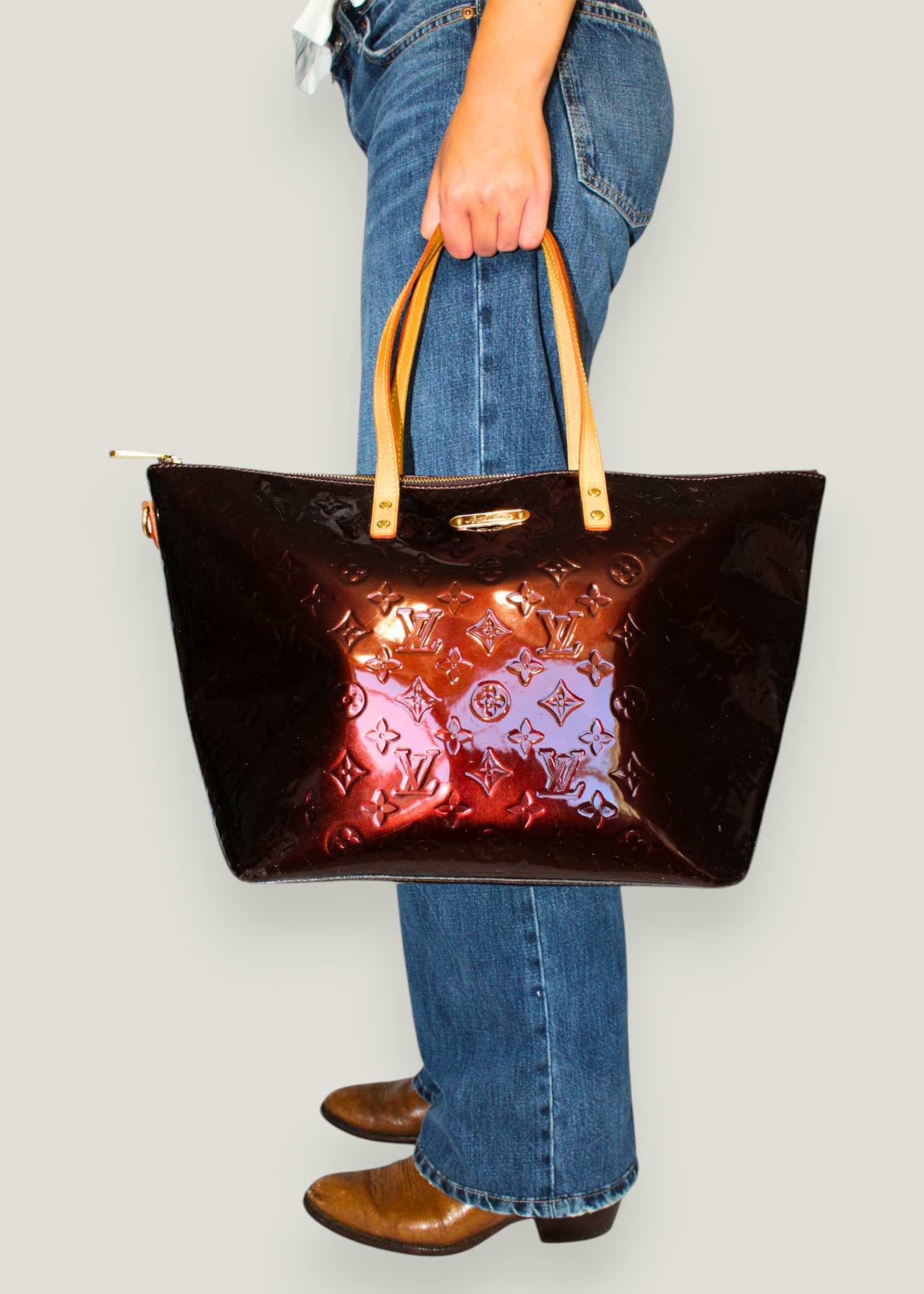 Preloved | Louis Vuitton Monogram Vernis Bellevue GM Totebag i Bordeaux Rød