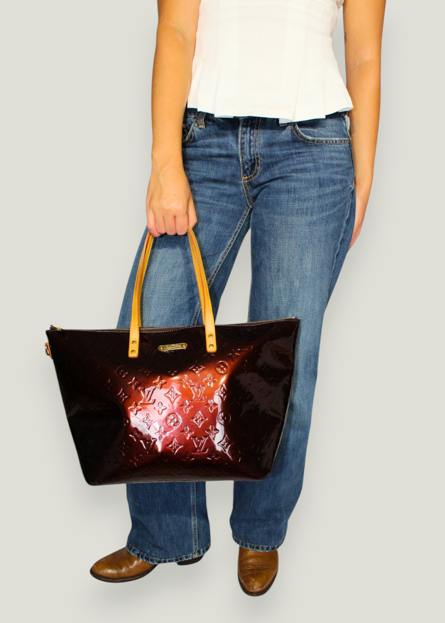 Preloved | Louis Vuitton Monogram Vernis Bellevue GM Totebag i Bordeaux Rød