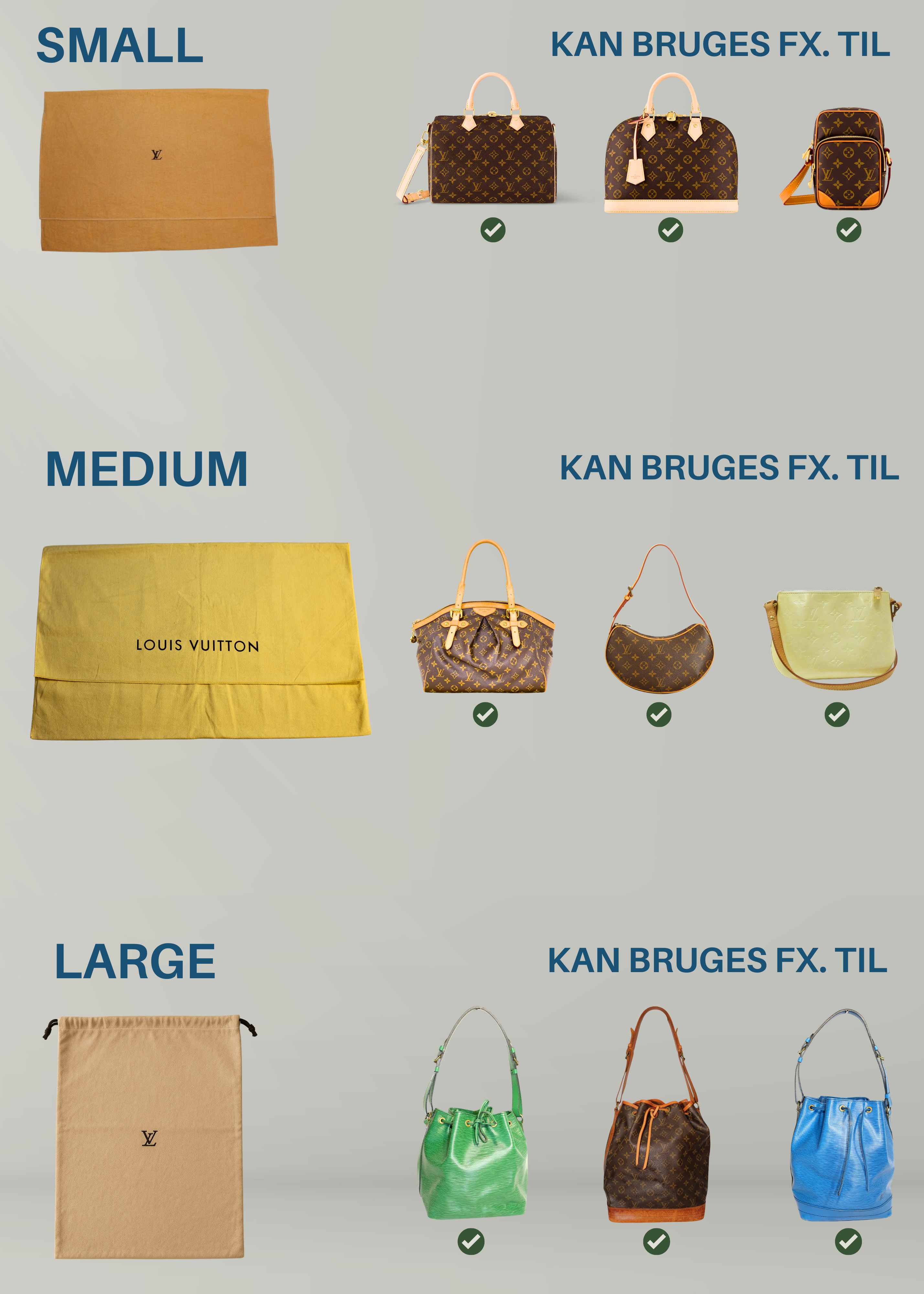 Preloved | LOUIS VUITTON Dustbag Original | Flere Størrelser