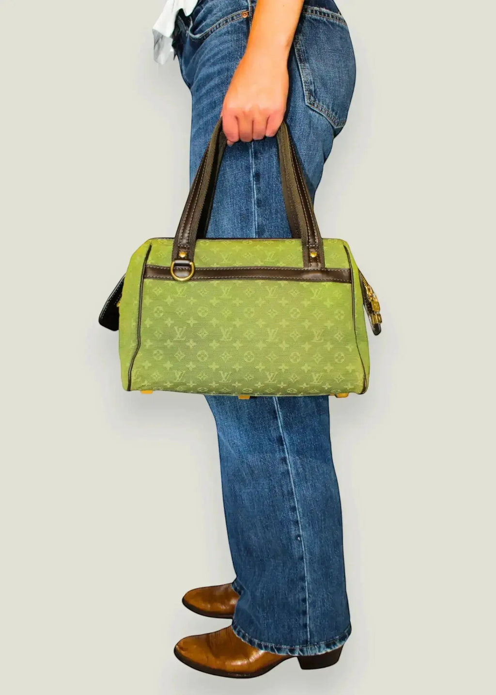 Preloved | Louis Vuitton Monogram Mini Josephine PM i Grøn Denim Canvas Louis Vuitton