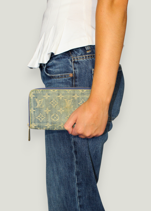 Preloved | Louis Vuitton Monogram Denim Zippy Pung i Jeans Blå Canvas