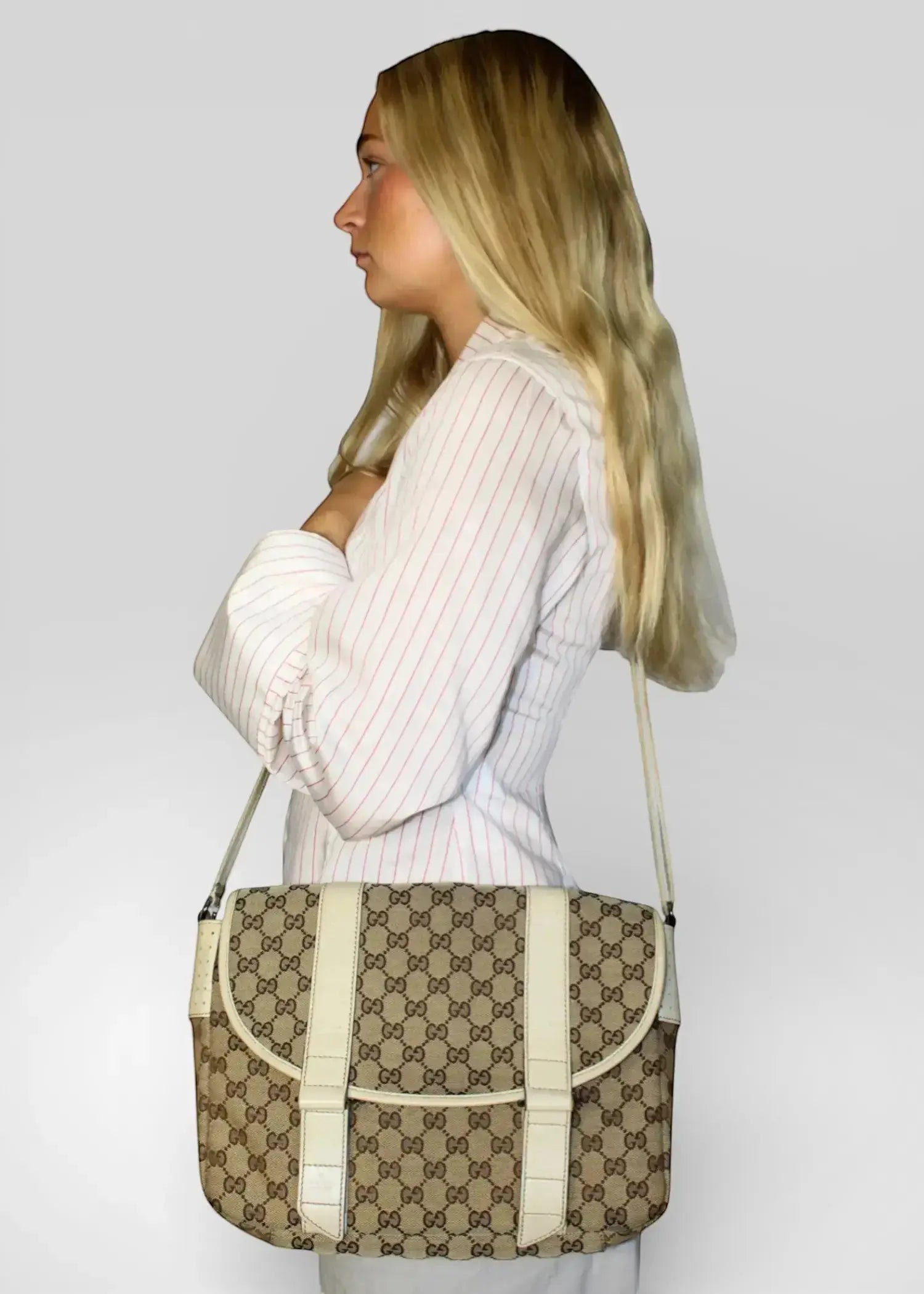 Preloved | Gucci GG Crossbody i Beige Monogram Canvas Gucci