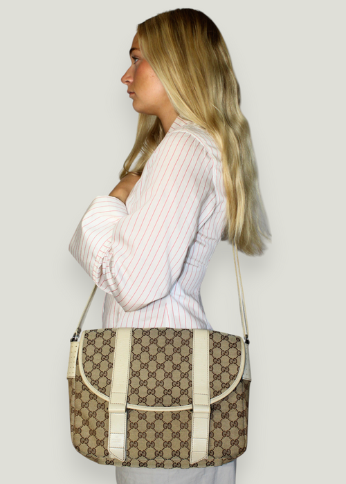 Preloved | Gucci GG Crossbody i Beige Monogram Canvas