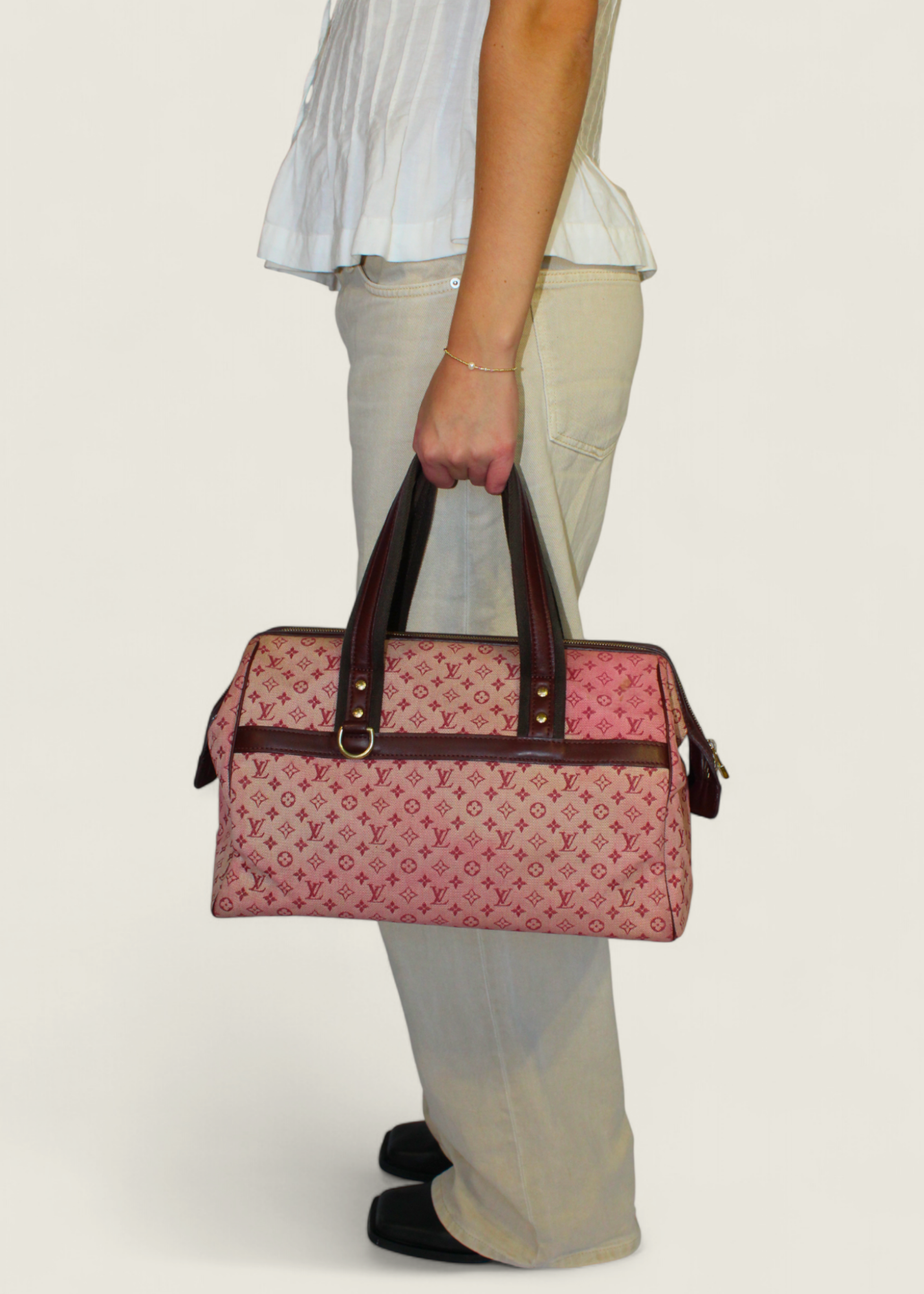 Preloved | Louis Vuitton Monogram Mini Josephine GM i Pink & Bordeaux Rød Denim Canvas