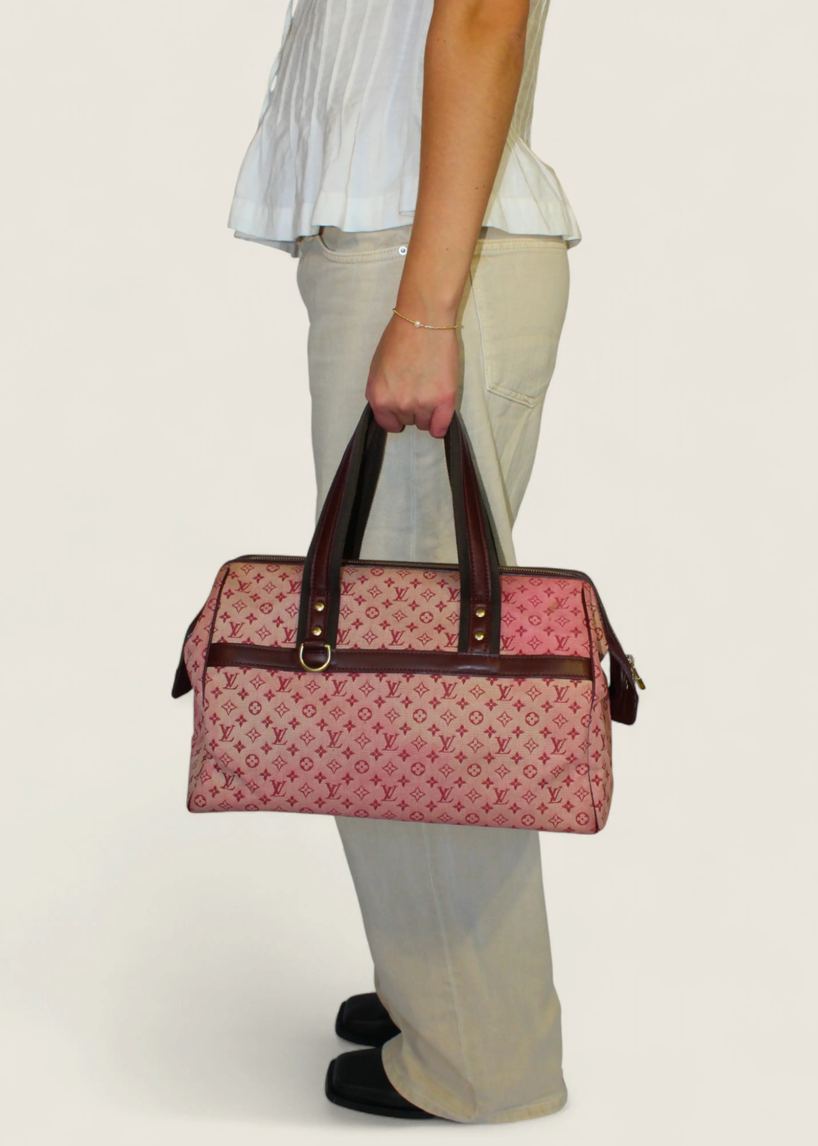 Preloved | Louis Vuitton Monogram Mini Josephine GM i Pink & Bordeaux Rød Denim Canvas Louis Vuitton