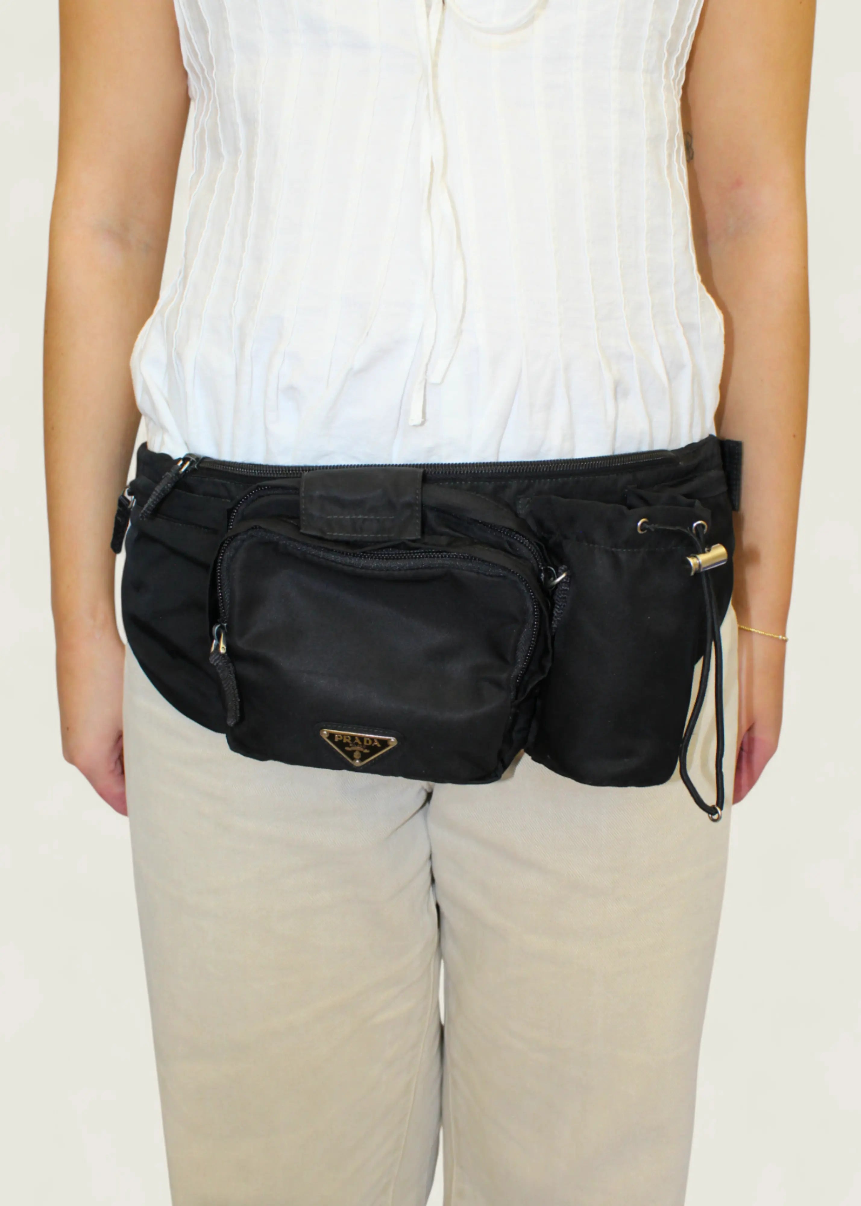Preloved | Prada Tessuto Utility Bæltetaske i Sort Nylon Prada