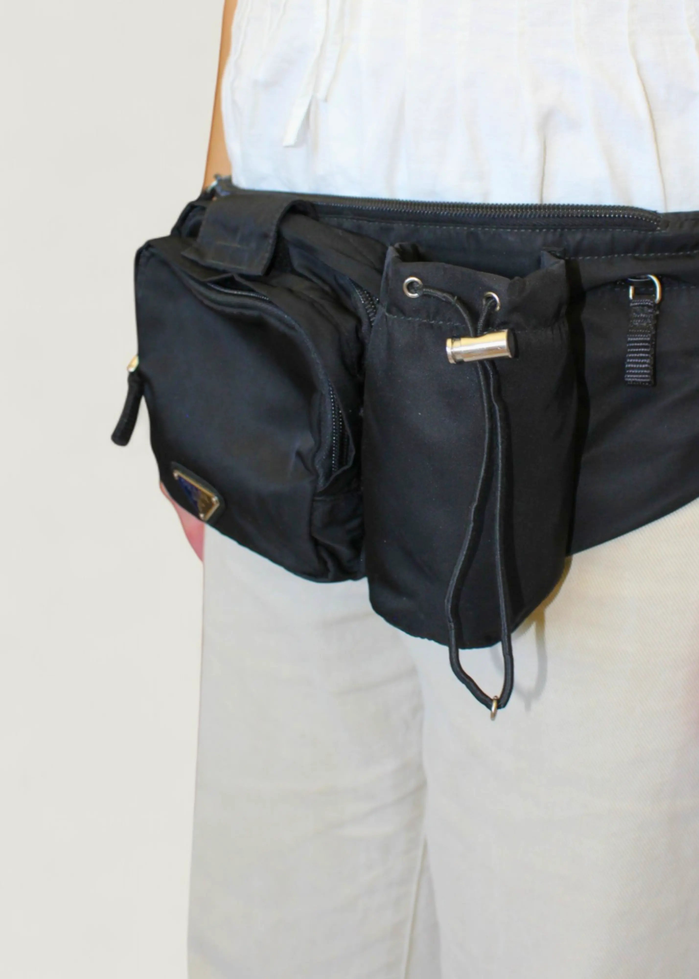 Preloved | Prada Tessuto Utility Bæltetaske i Sort Nylon Prada