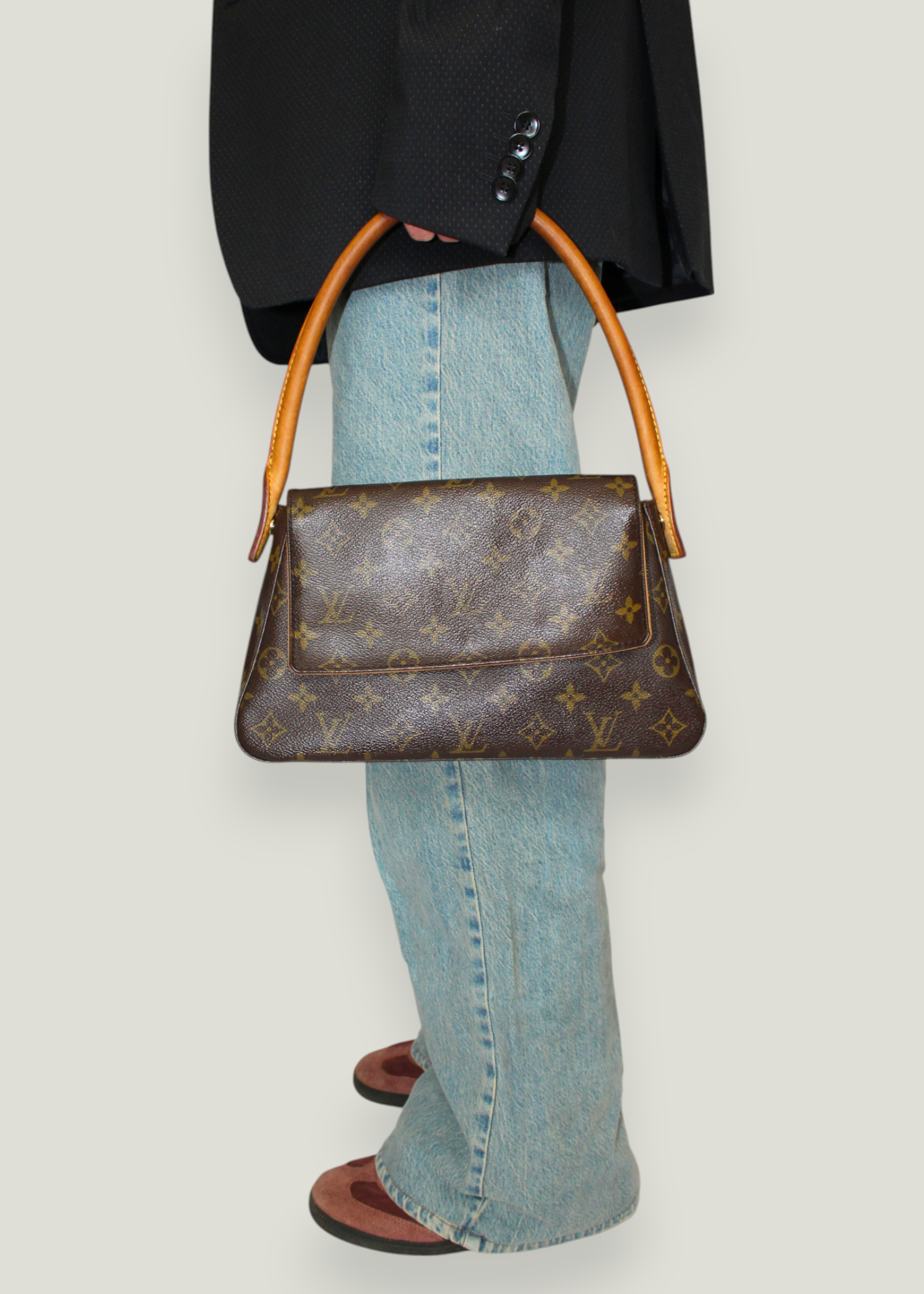 Preloved | Louis Vuitton Mini Looping Håndtaske i Monogram Med Originalt Kort