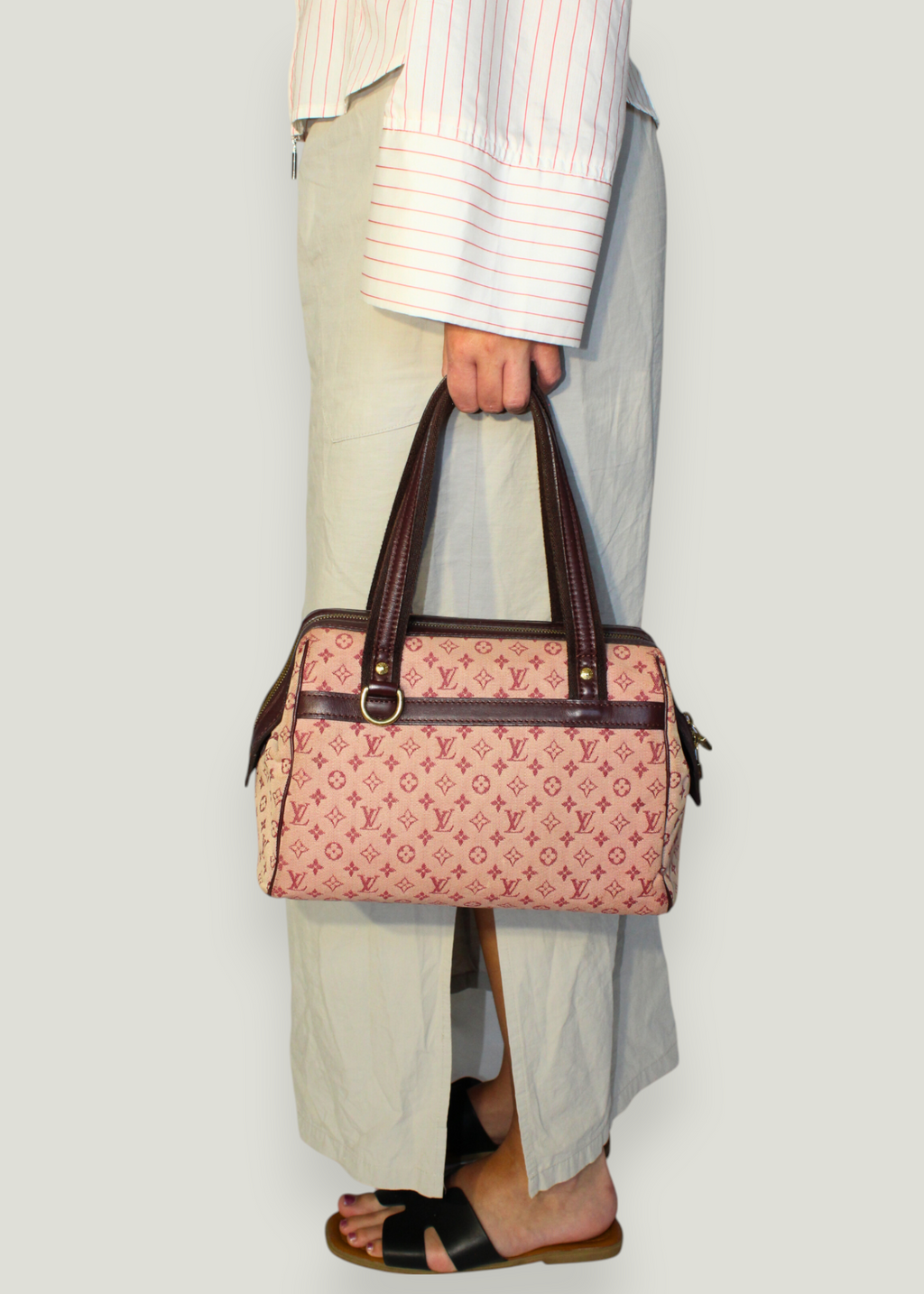 Preloved | Louis Vuitton Josephine PM Totebag i Monogram Mini Lin Pink Canvas