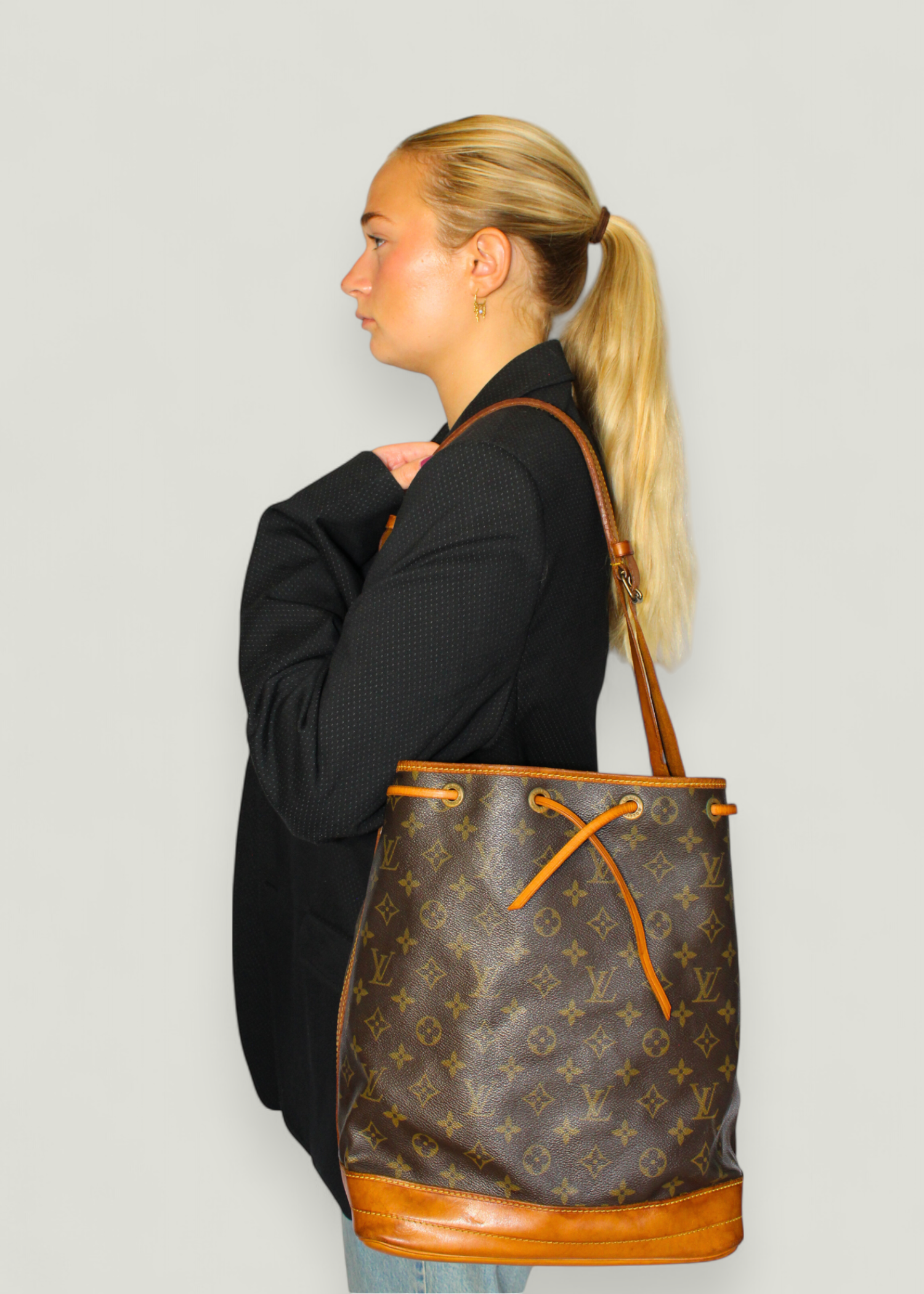 Preloved | Louis Vuitton Noé Skuldertaske Stor i Monogram Canvas