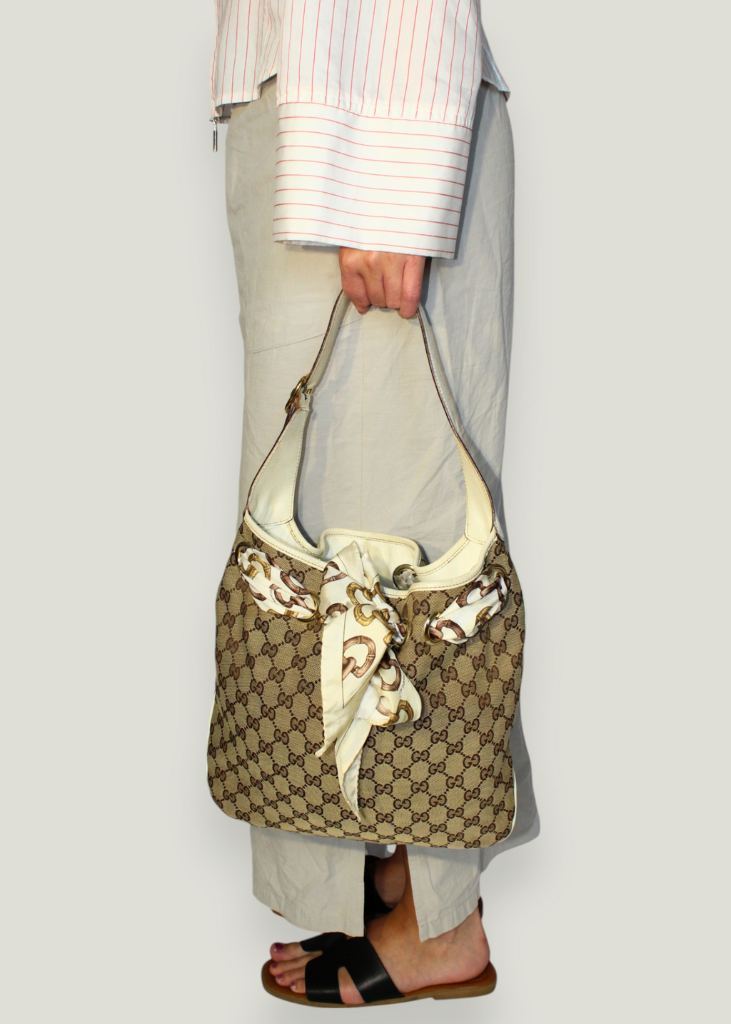 Preloved | Gucci GG Skuldertaske i Beige Monogram Canvas