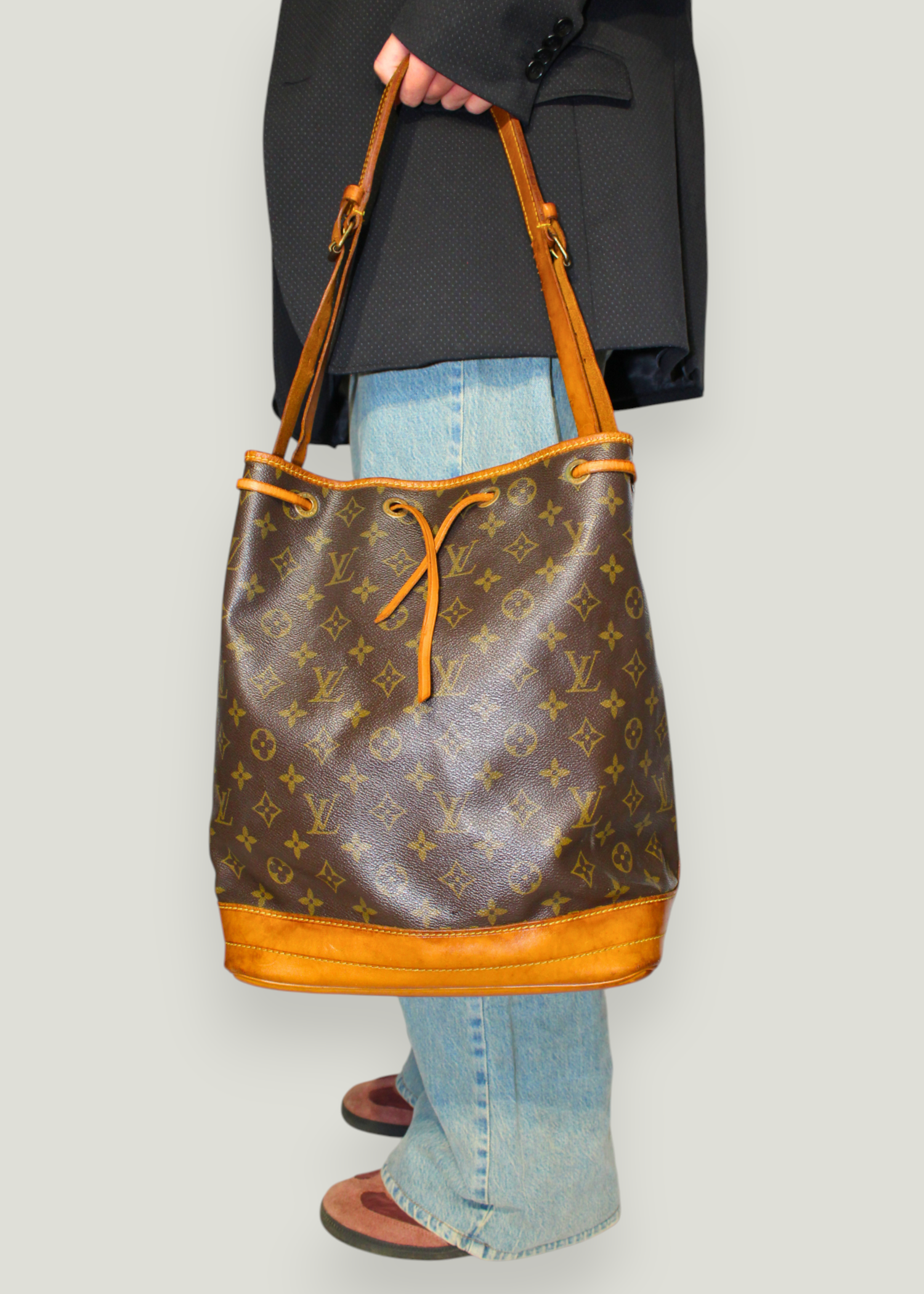 Preloved | Louis Vuitton Noé Skuldertaske Stor i Monogram Canvas