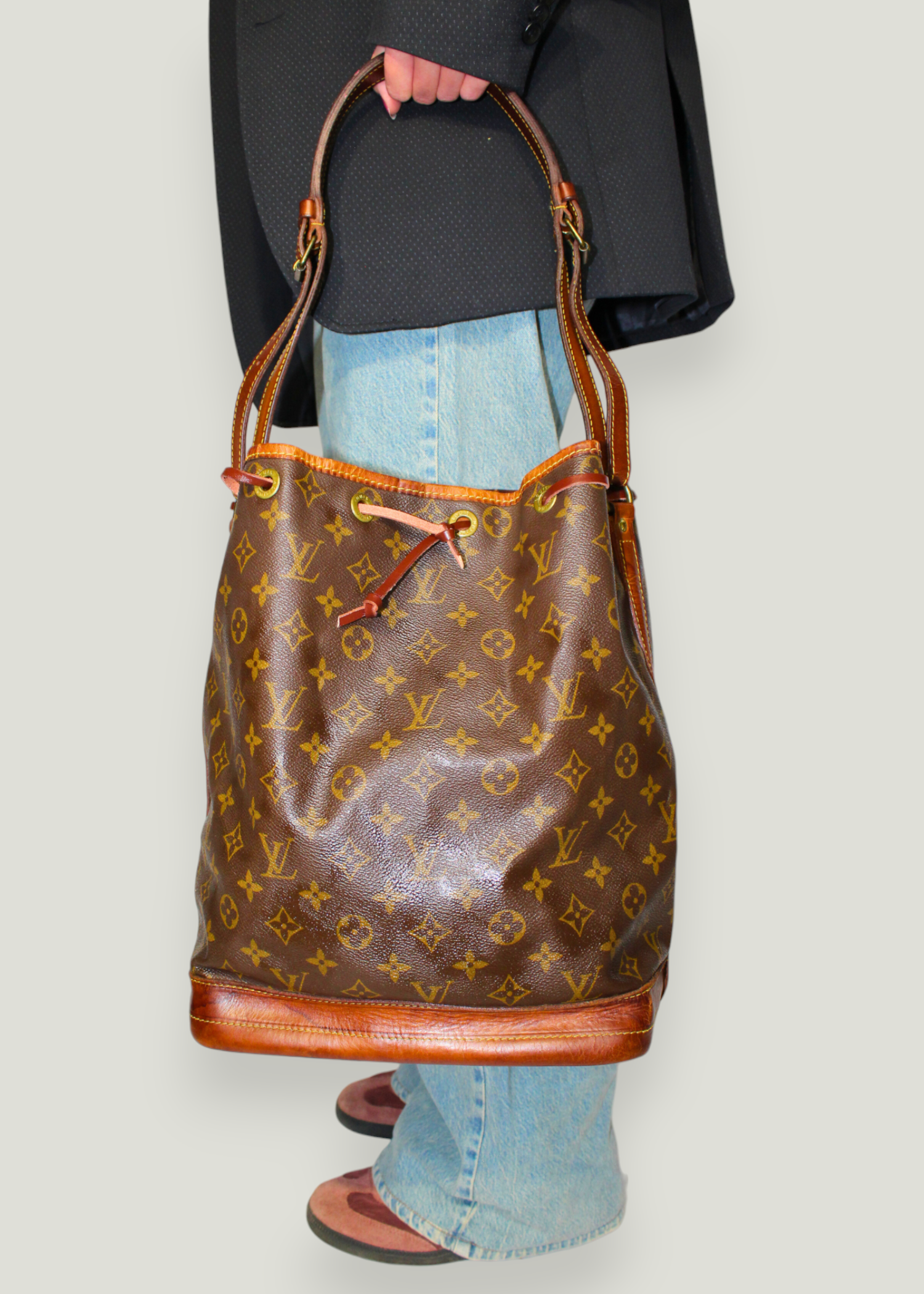 Preloved | Louis Vuitton Noé Skuldertaske Stor i Monogram Canvas