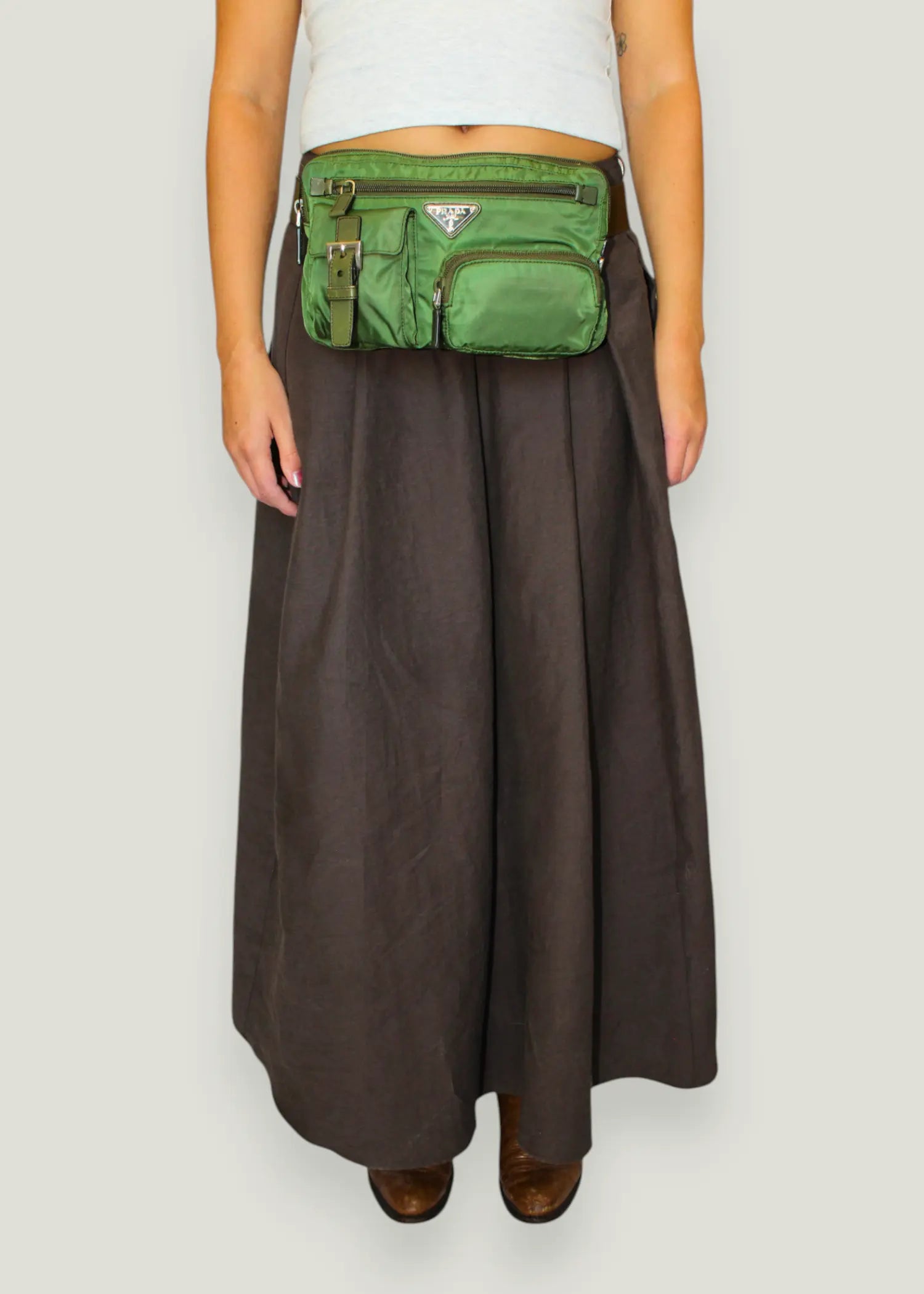 Preloved | Prada Tessuto Bæltetaske i Khaki Grøn Nylon Prada