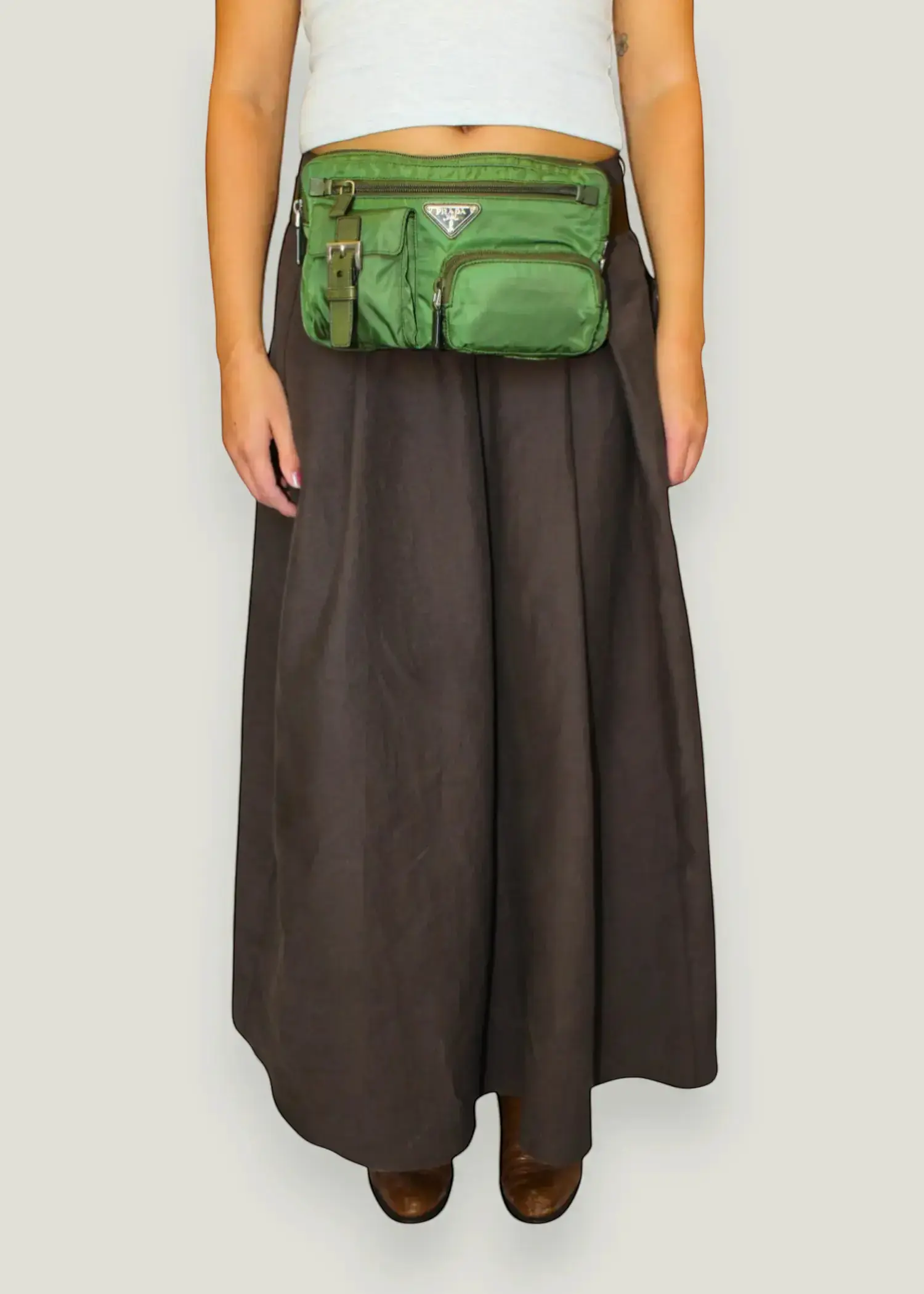 Preloved | Prada Tessuto Bæltetaske i Khaki Grøn Nylon Prada