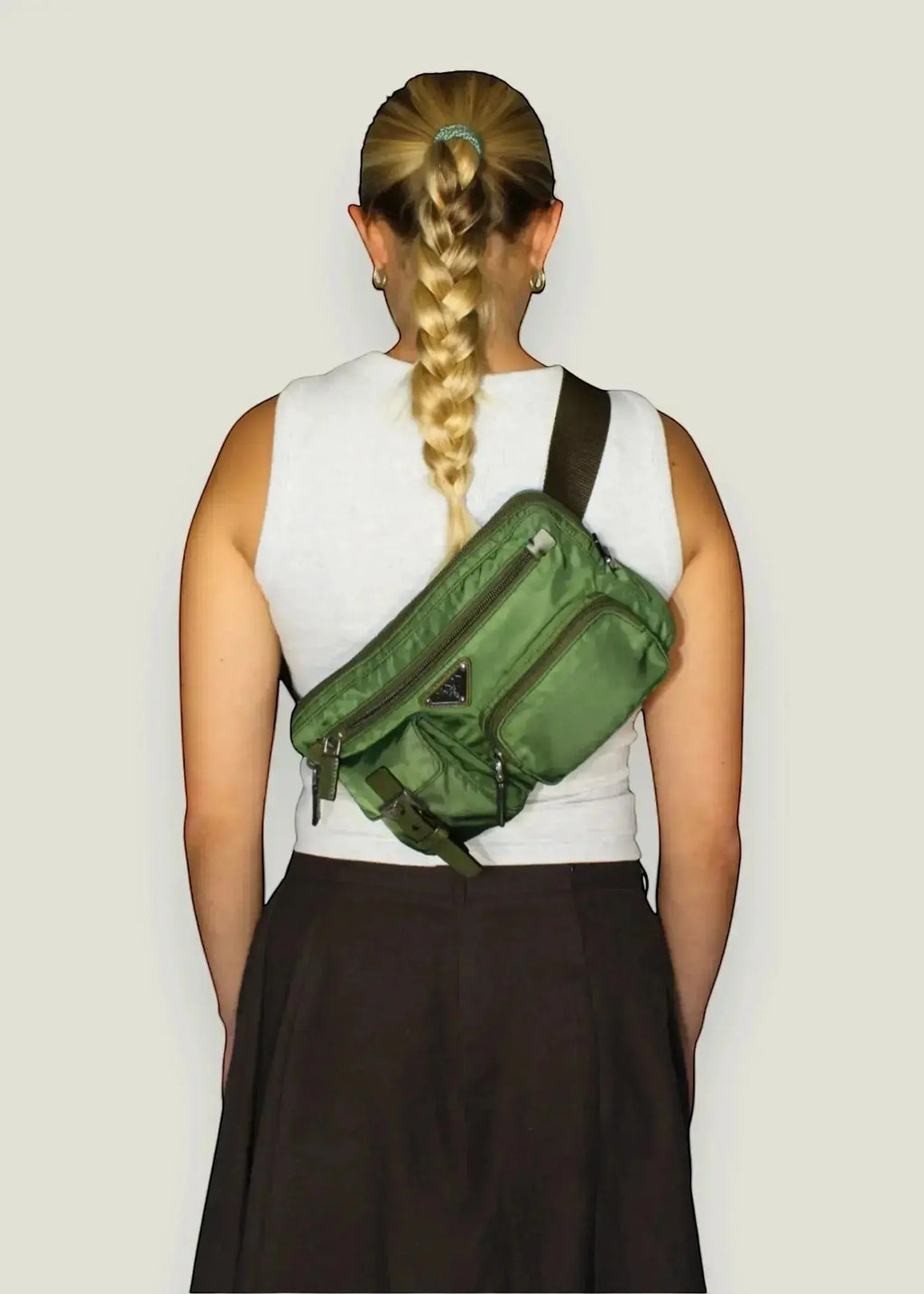 Preloved | Prada Tessuto Bæltetaske i Khaki Grøn Nylon Prada