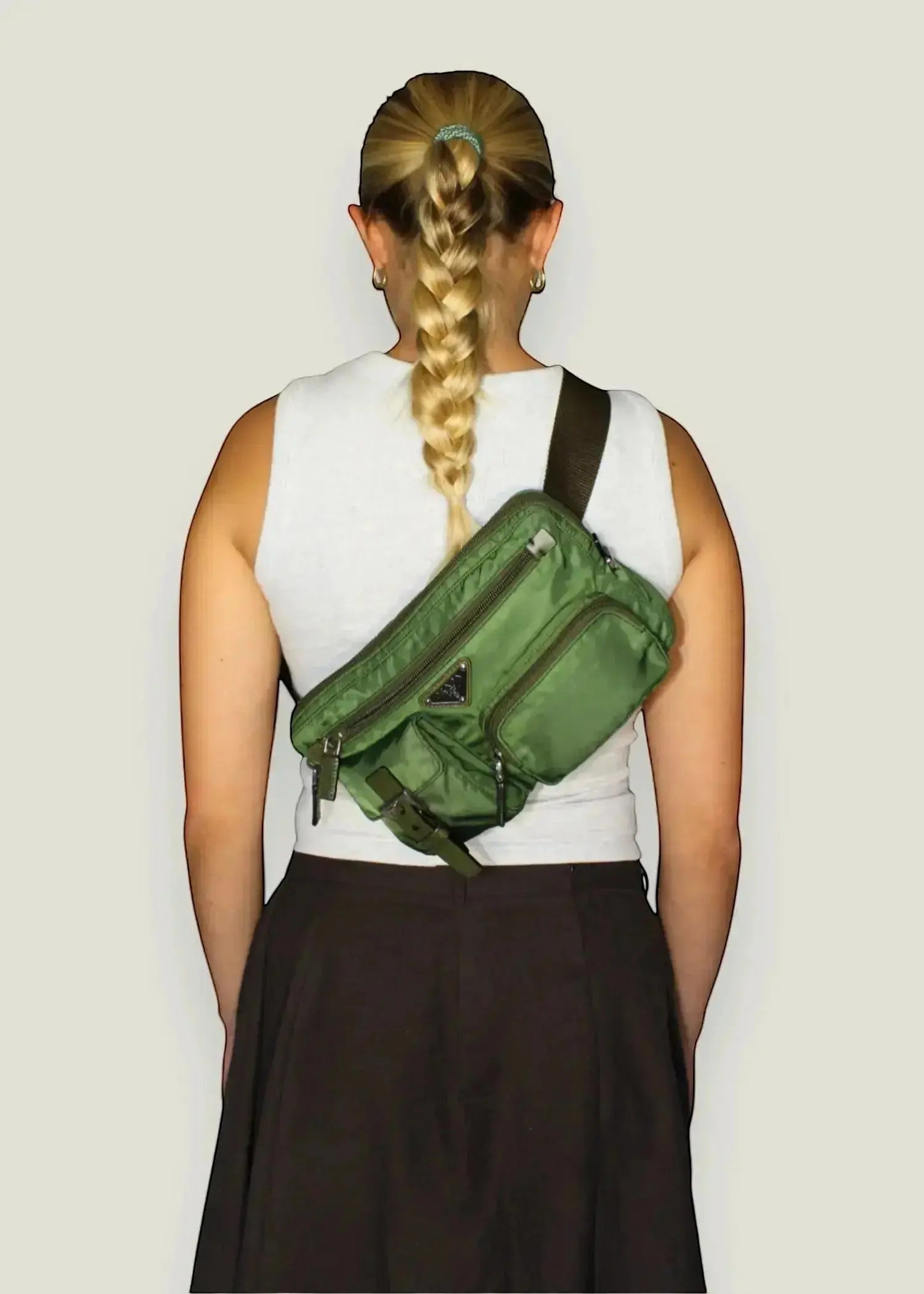 Preloved | Prada Tessuto Bæltetaske i Khaki Grøn Nylon Prada