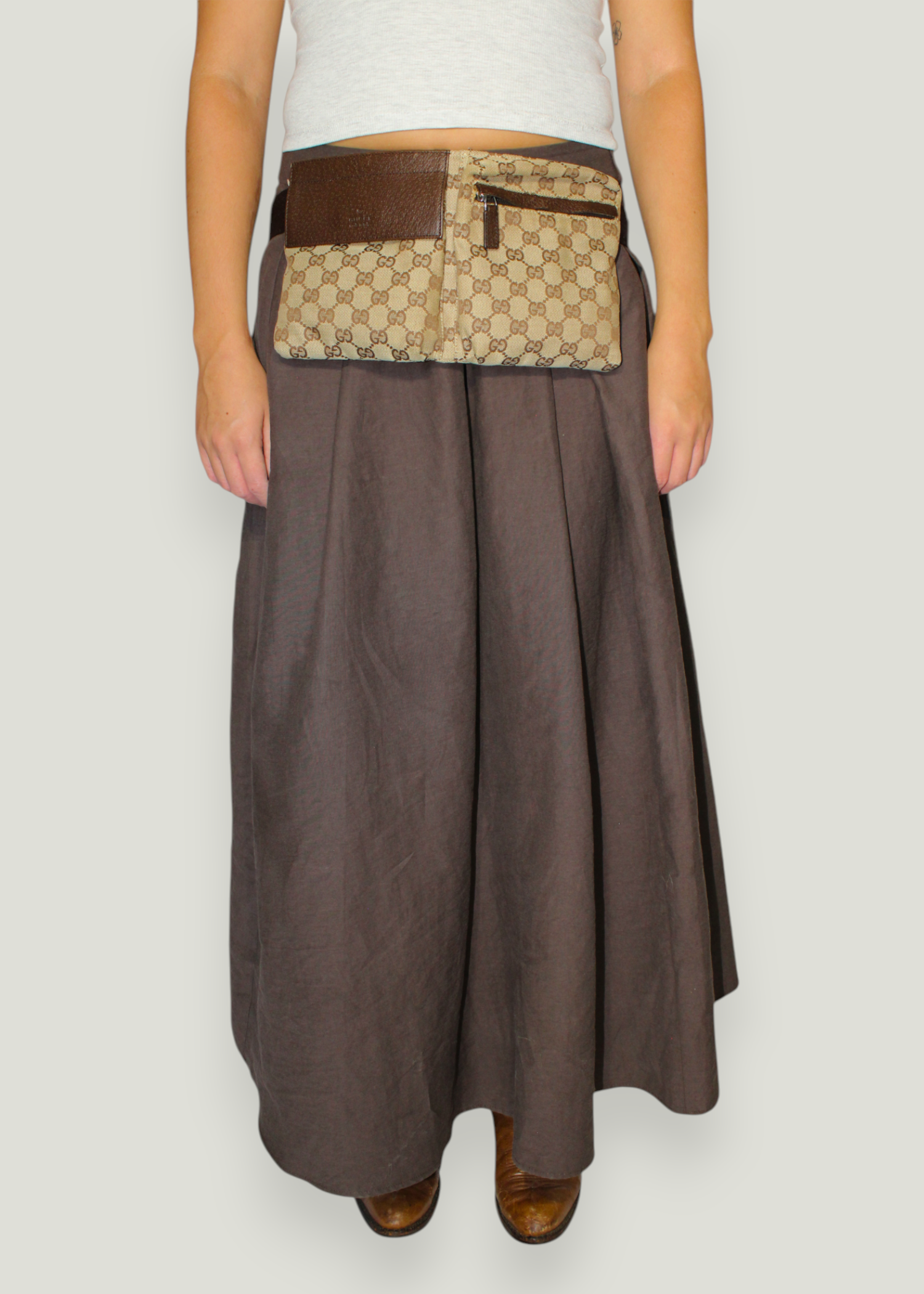 Preloved | Gucci GG Monogram Bæltetaske i Brun Canvas