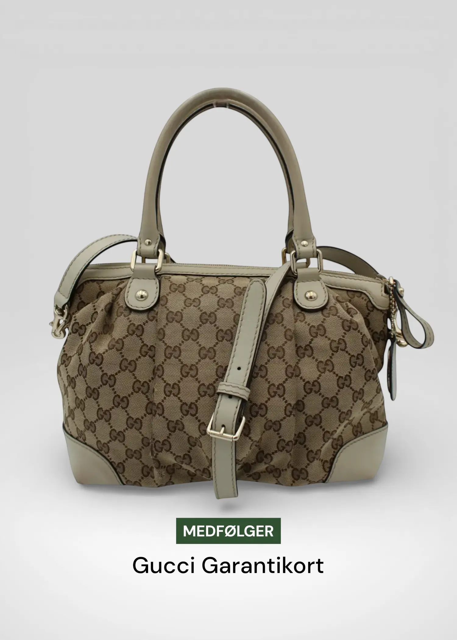 Preloved | Gucci GG Monogram Håndtaske & Crossbody med Hvid Læder