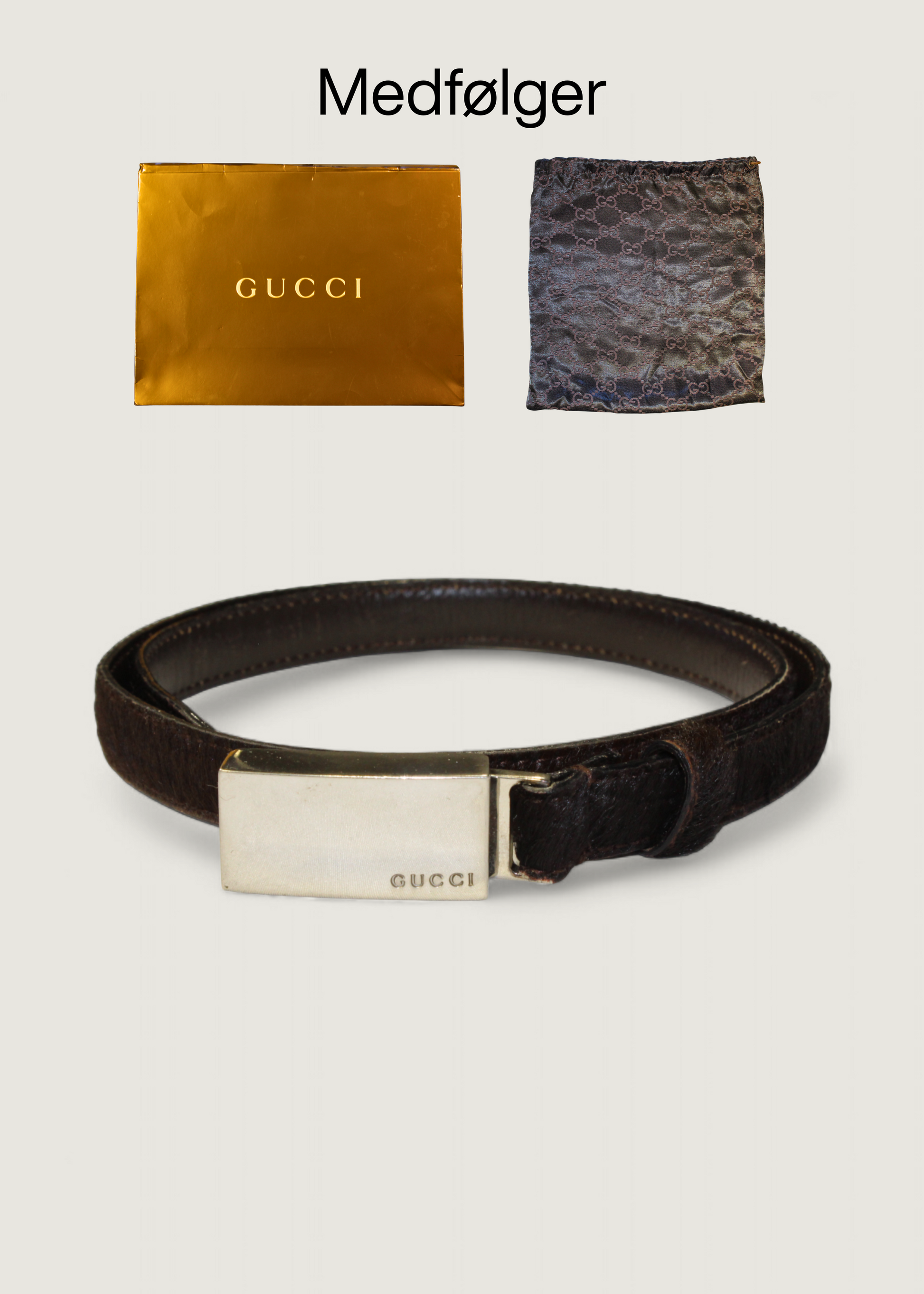 Preloved | Gucci Harako Bælte i Mørkebrunt Hårkalv