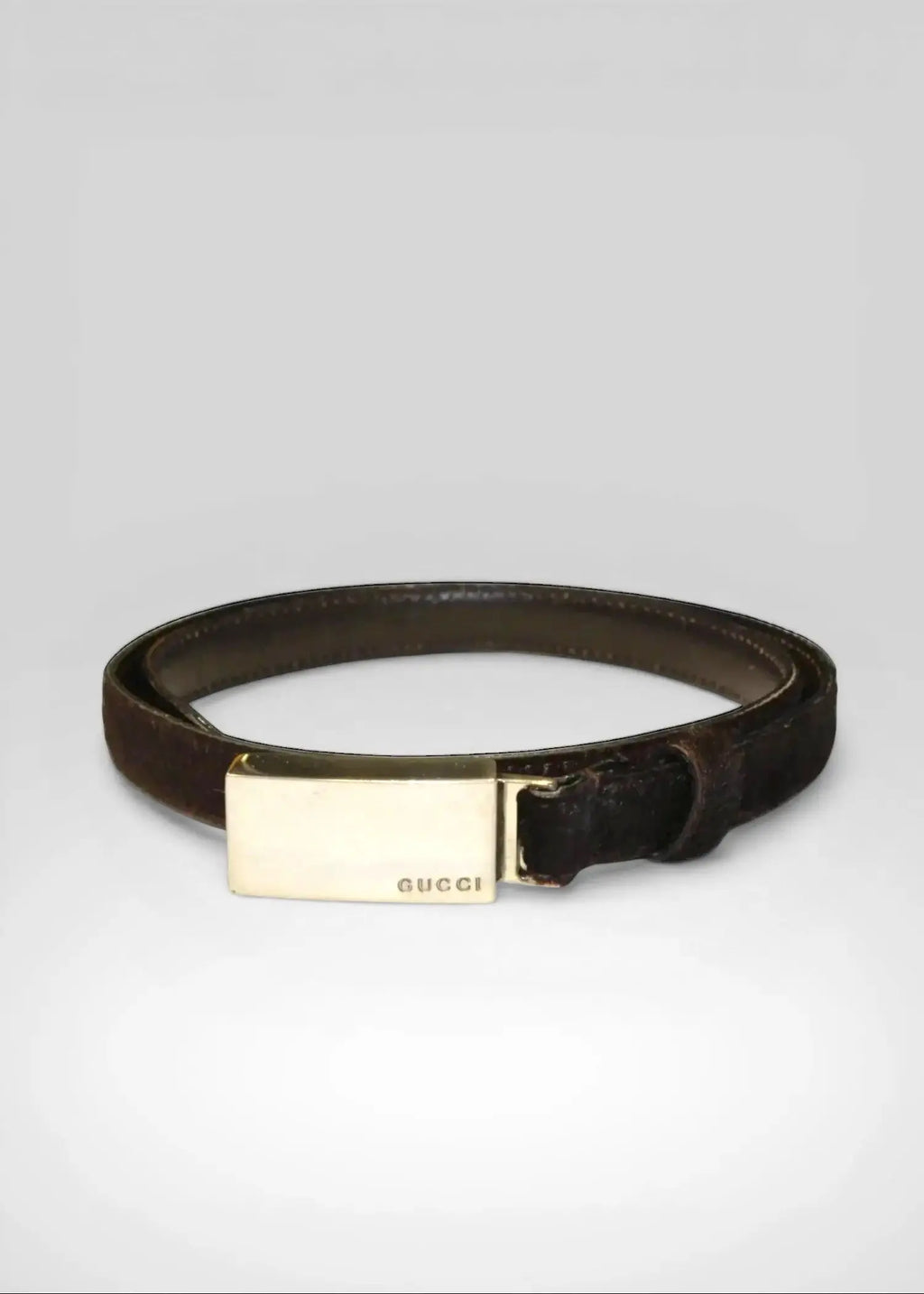 Preloved | Gucci Harako Bælte i Mørkebrunt Hårkalv Gucci