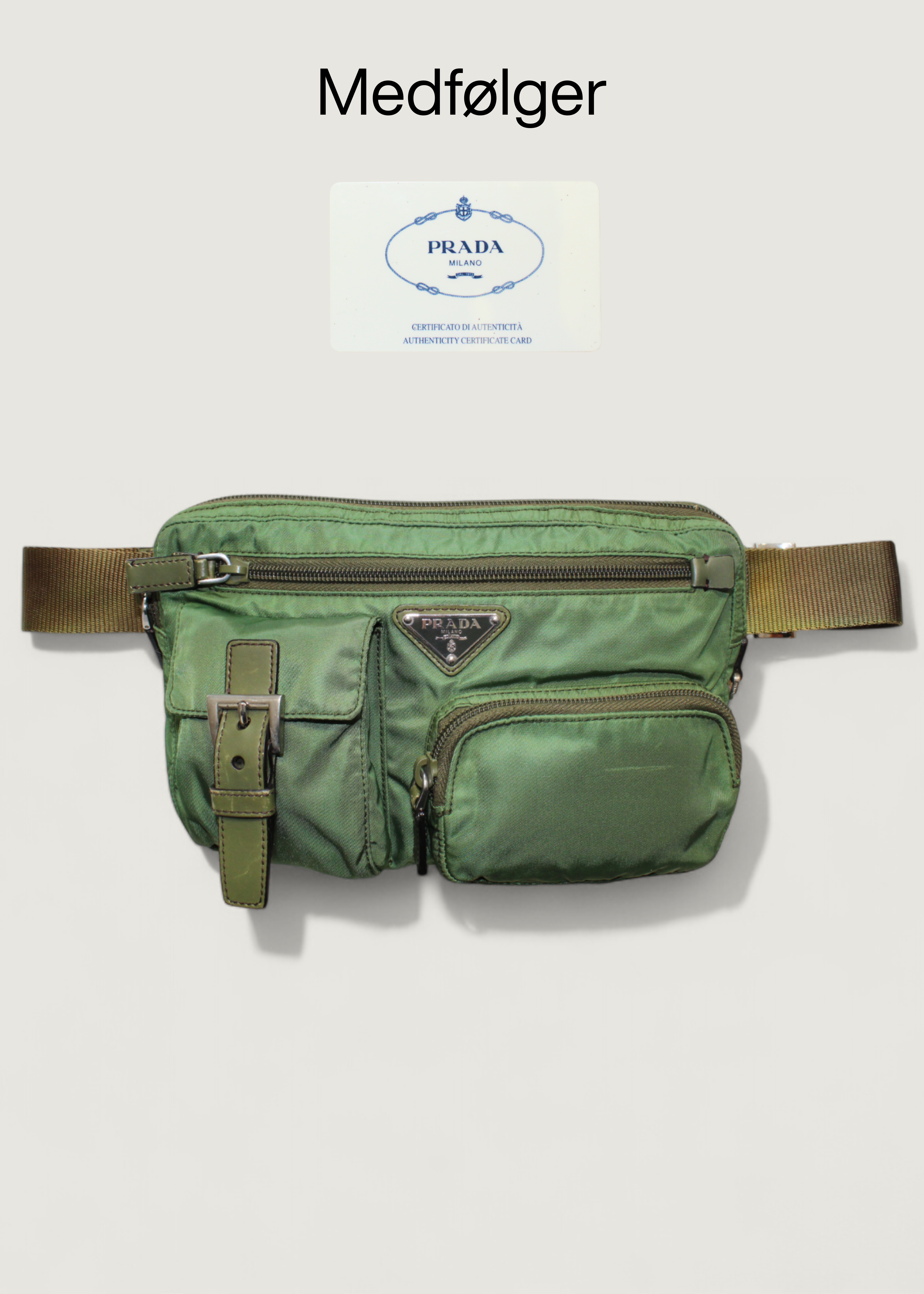 Preloved | Prada Tessuto Bæltetaske i Khaki Grøn Nylon