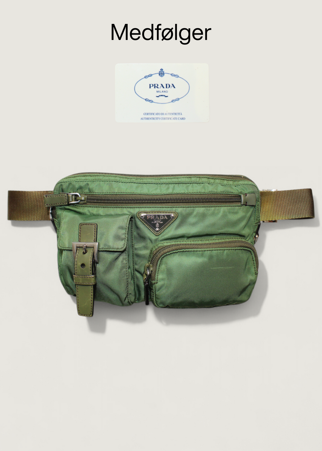 Preloved | Prada Tessuto Bæltetaske i Khaki Grøn Nylon