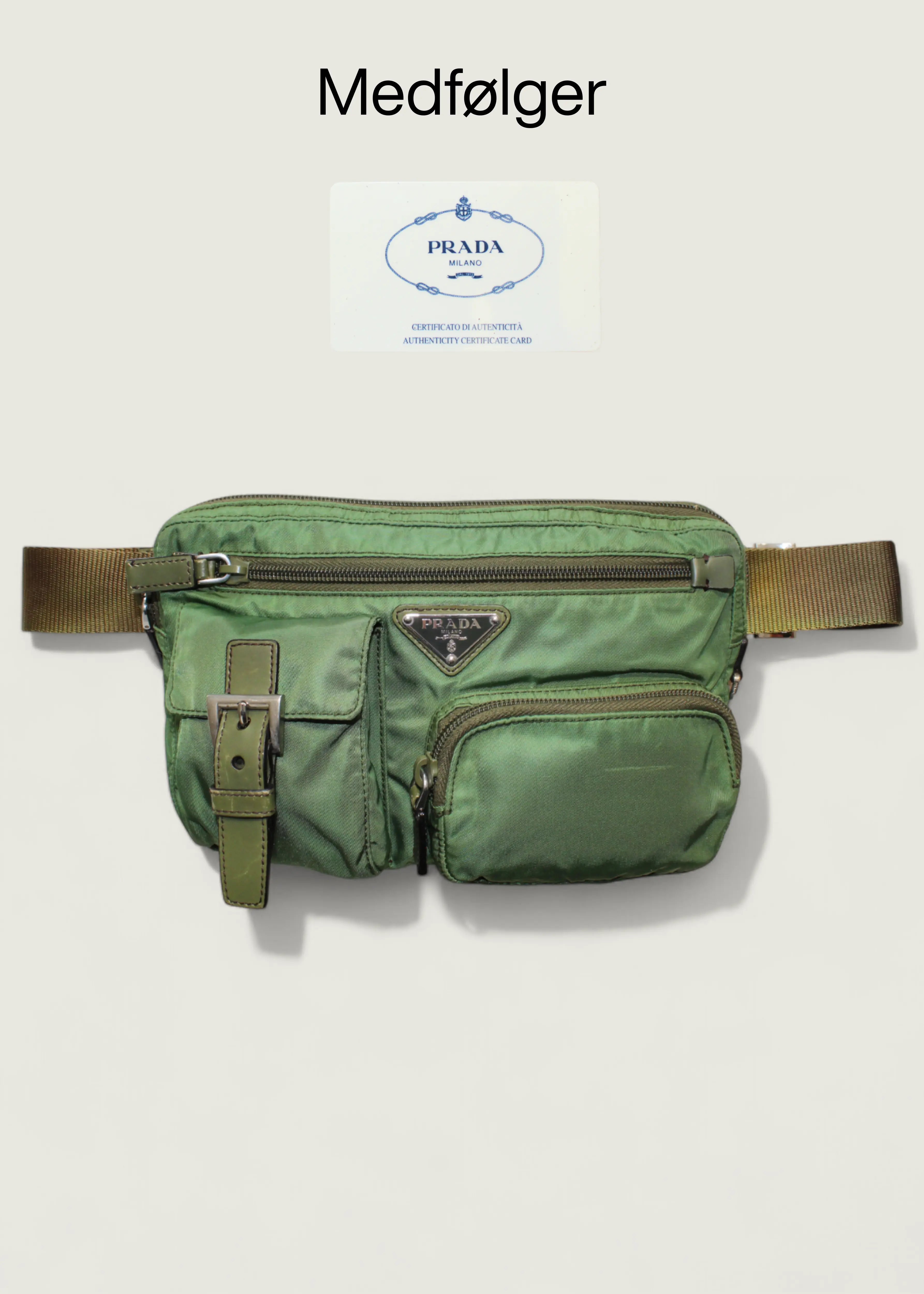 Preloved | Prada Tessuto Bæltetaske i Khaki Grøn Nylon Prada