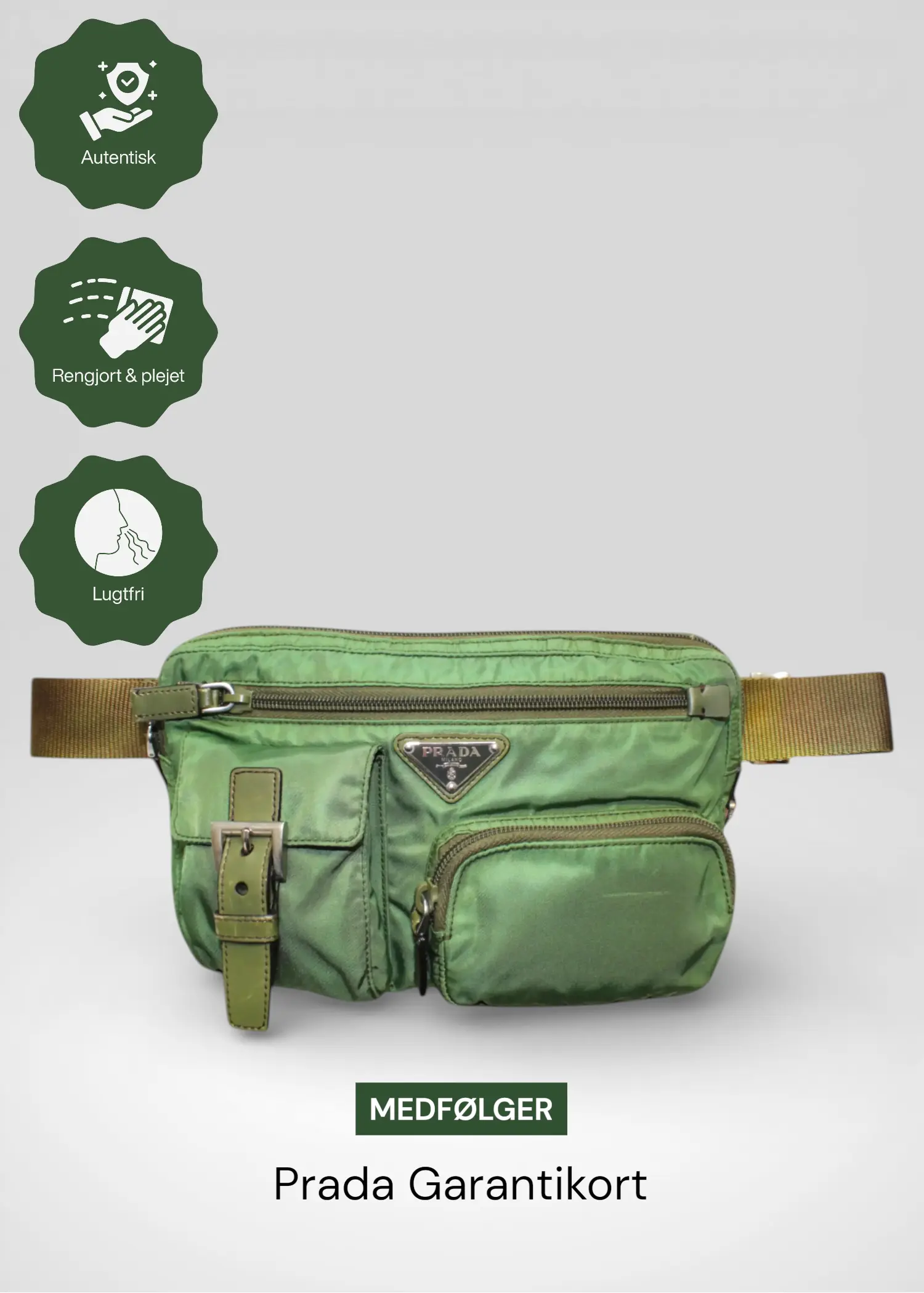 Preloved | Prada Tessuto Bæltetaske i Khaki Grøn Nylon Prada