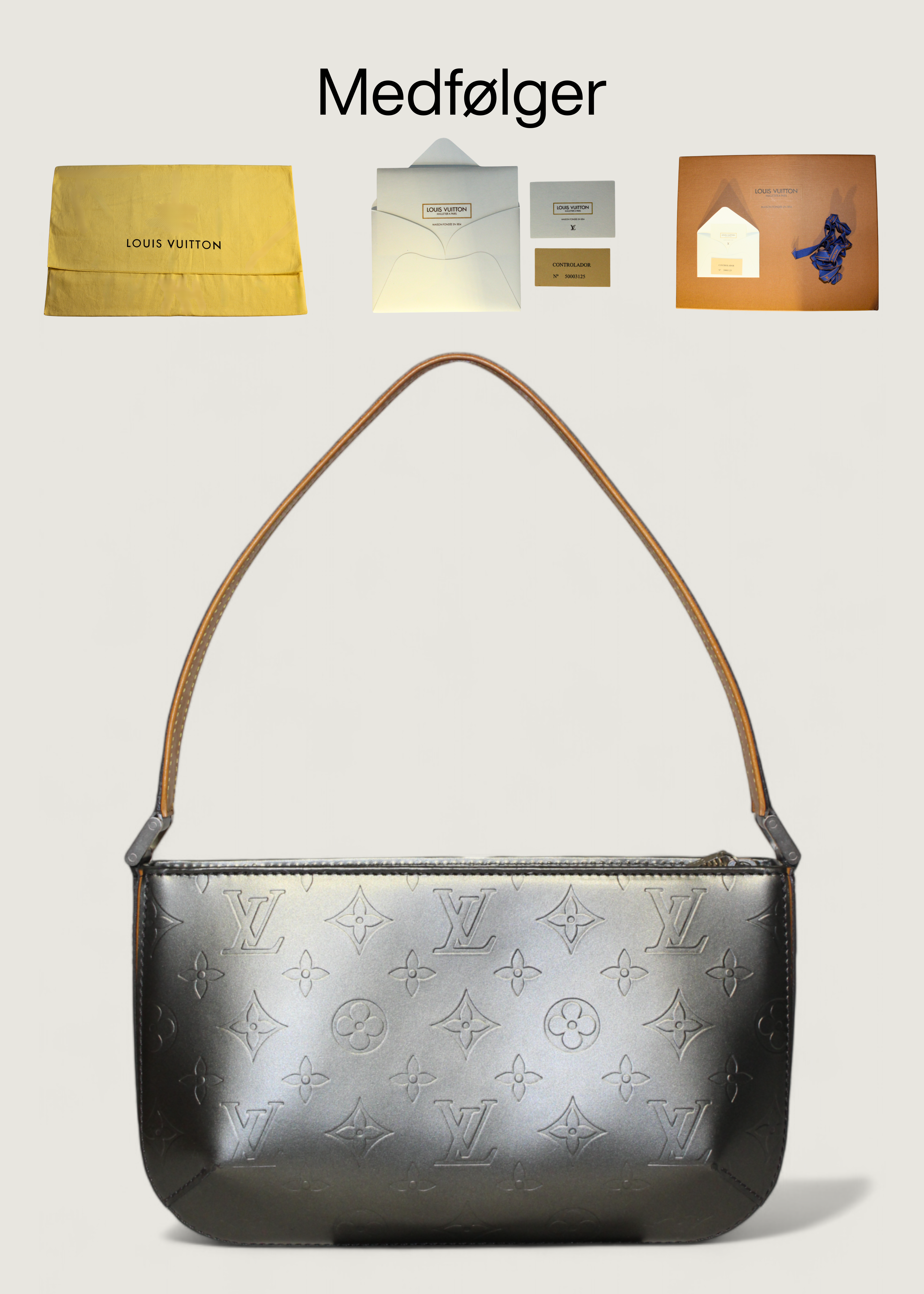 Preloved | Louis Vuitton Monogram Matte Fowler Pochette i Grå Canvas