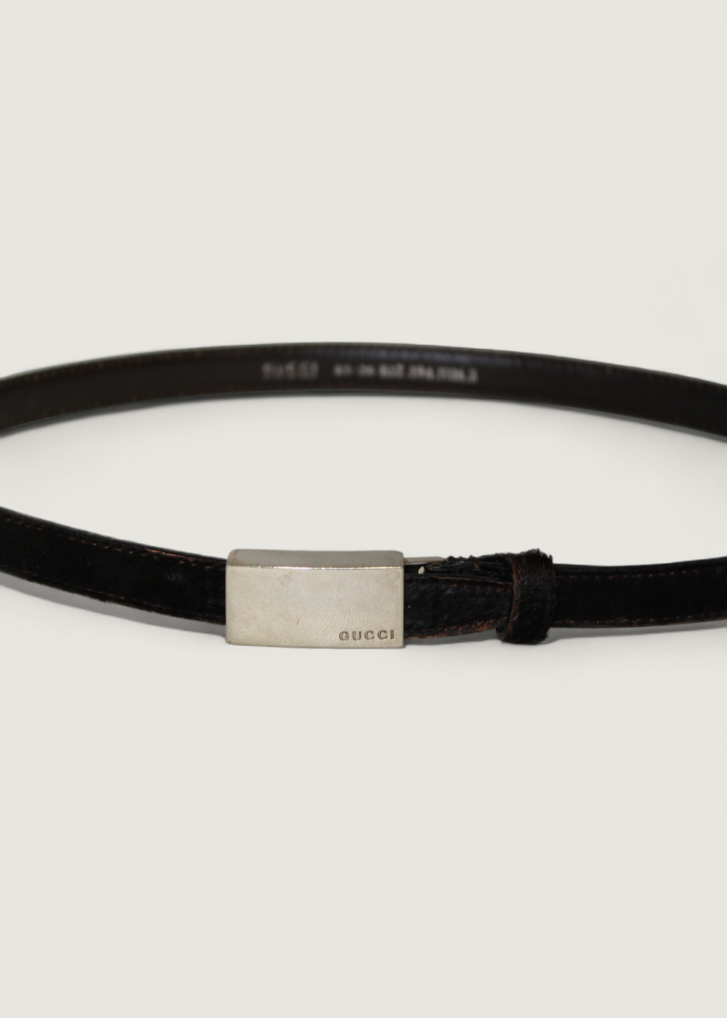 Preloved | Gucci Harako Bælte i Mørkebrunt Hårkalv