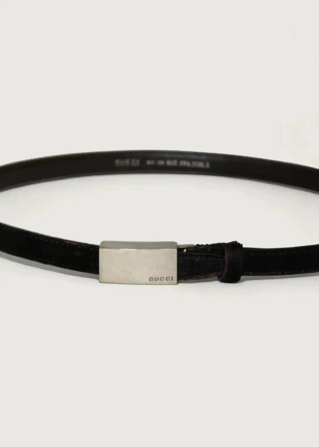 Preloved | Gucci Harako Bælte i Mørkebrunt Hårkalv Gucci