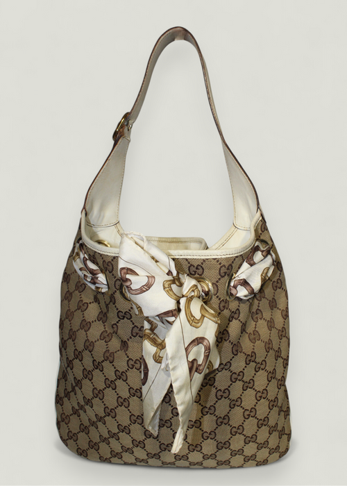 Preloved | Gucci GG Skuldertaske i Beige Monogram Canvas