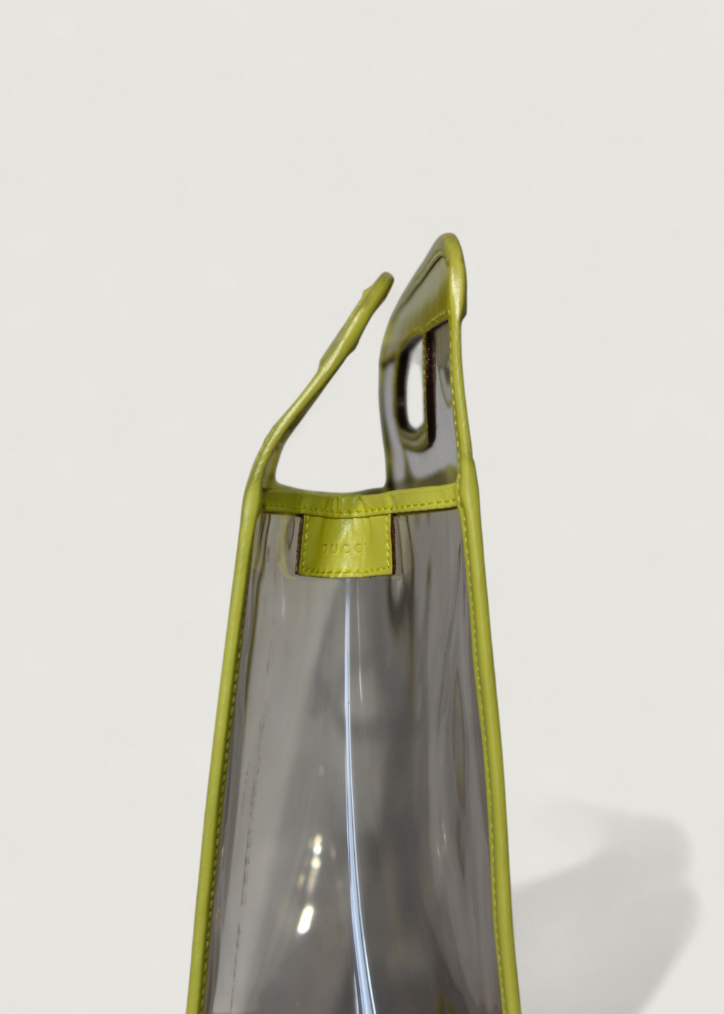 Preloved | Gucci Transparent Vinyl & Læder Håndtaske i Gul