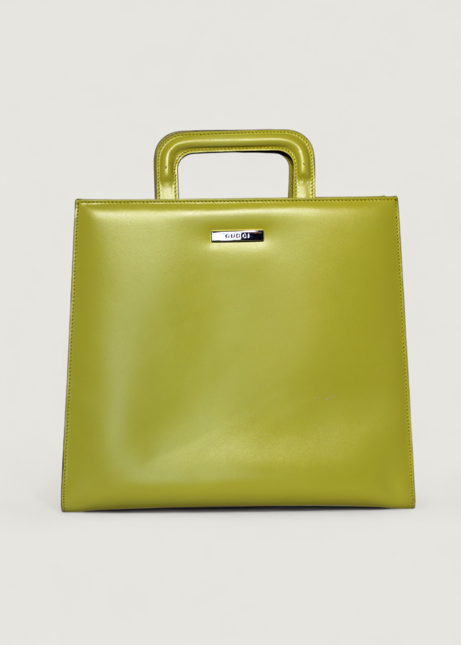 Preloved | Gucci Transparent Vinyl & Læder Håndtaske i Gul