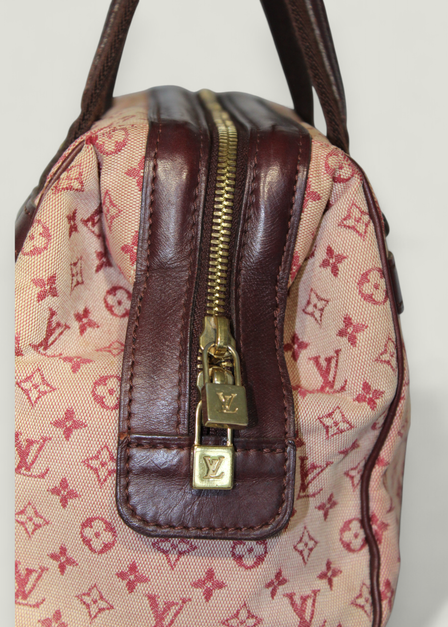Preloved | Louis Vuitton Josephine PM Totebag i Monogram Mini Lin Pink Canvas
