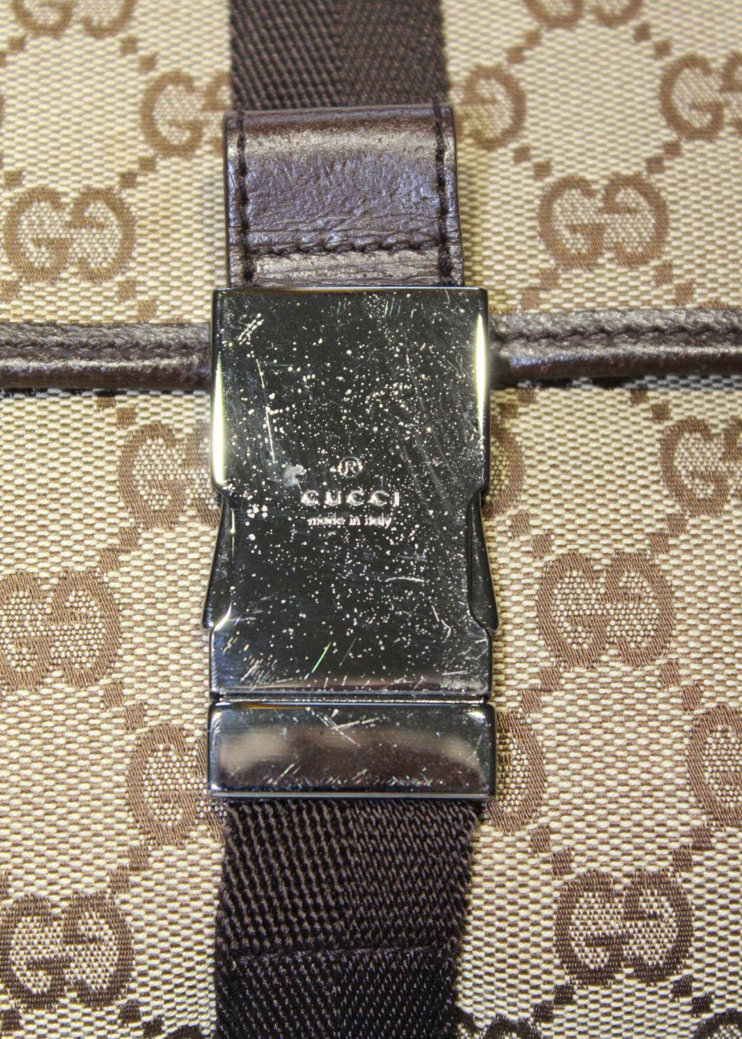 Preloved | Gucci GG Canvas Bæltetaske i Beige og Brun