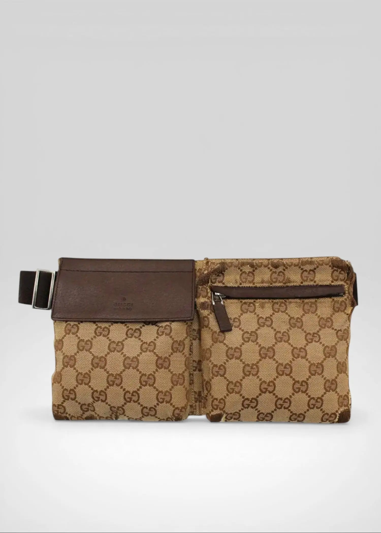 Preloved | Gucci GG Monogram Bæltetaske i Brun Canvas Gucci