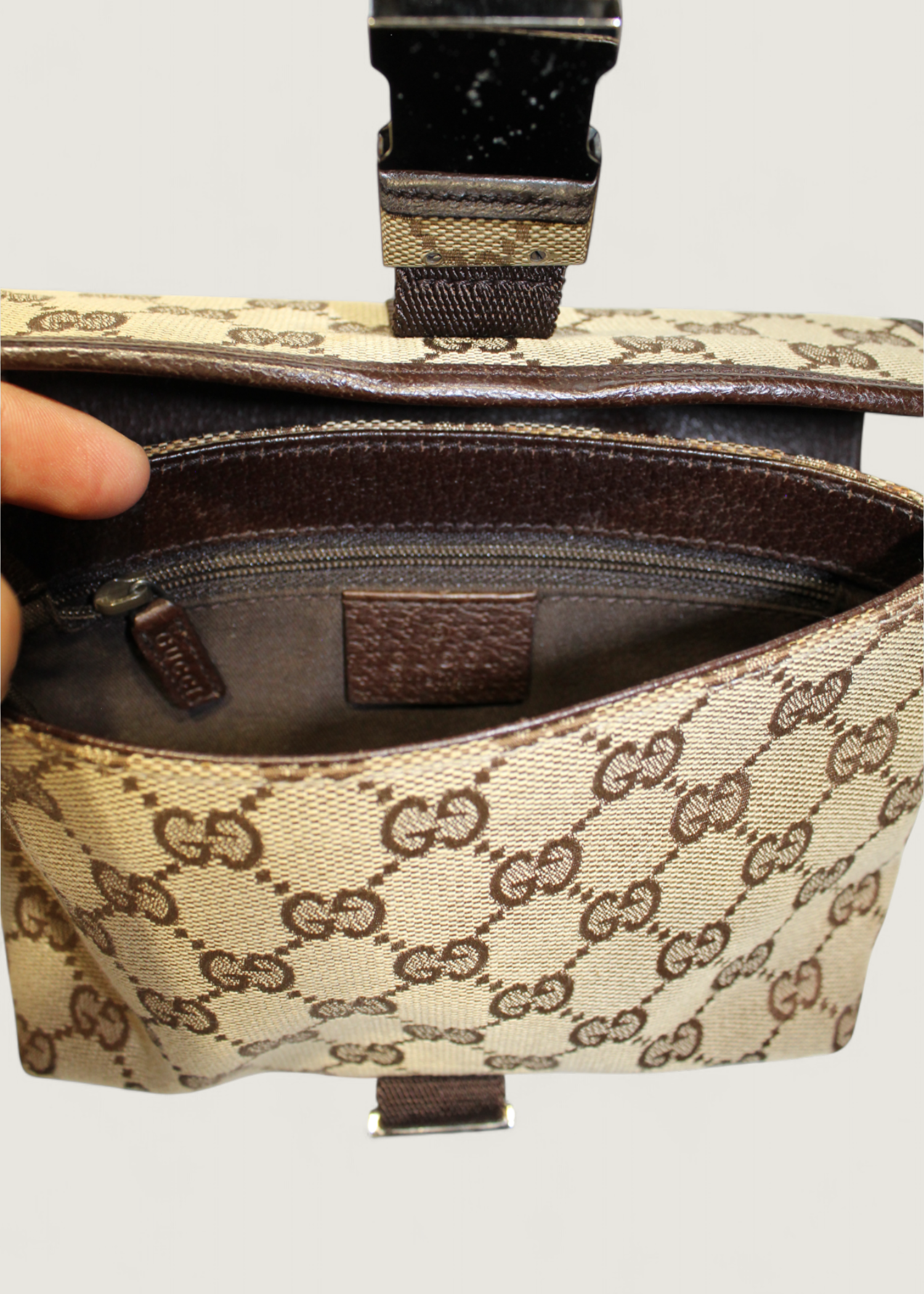 Preloved | Gucci GG Canvas Bæltetaske i Beige og Brun