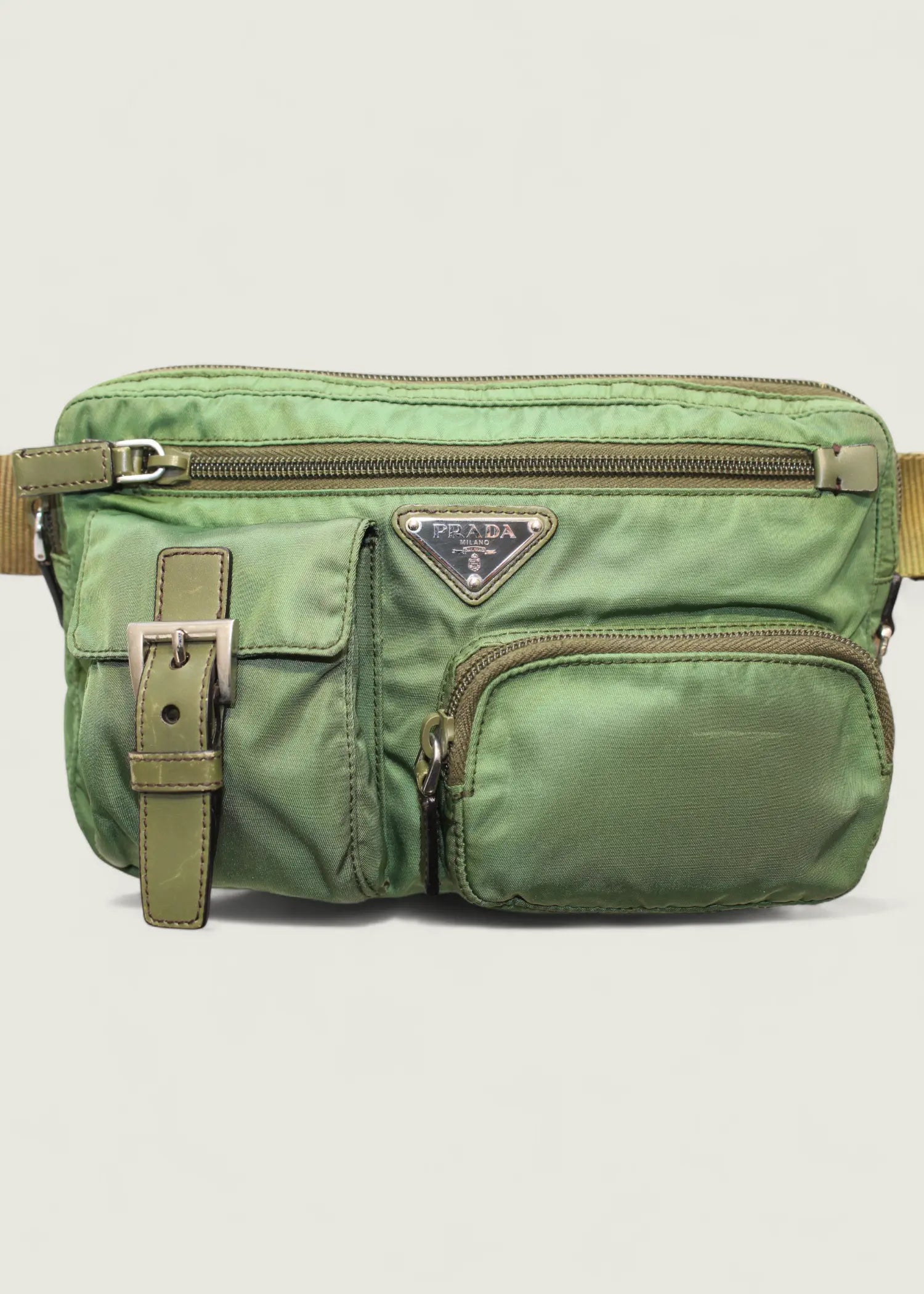 Preloved | Prada Tessuto Bæltetaske i Khaki Grøn Nylon Prada