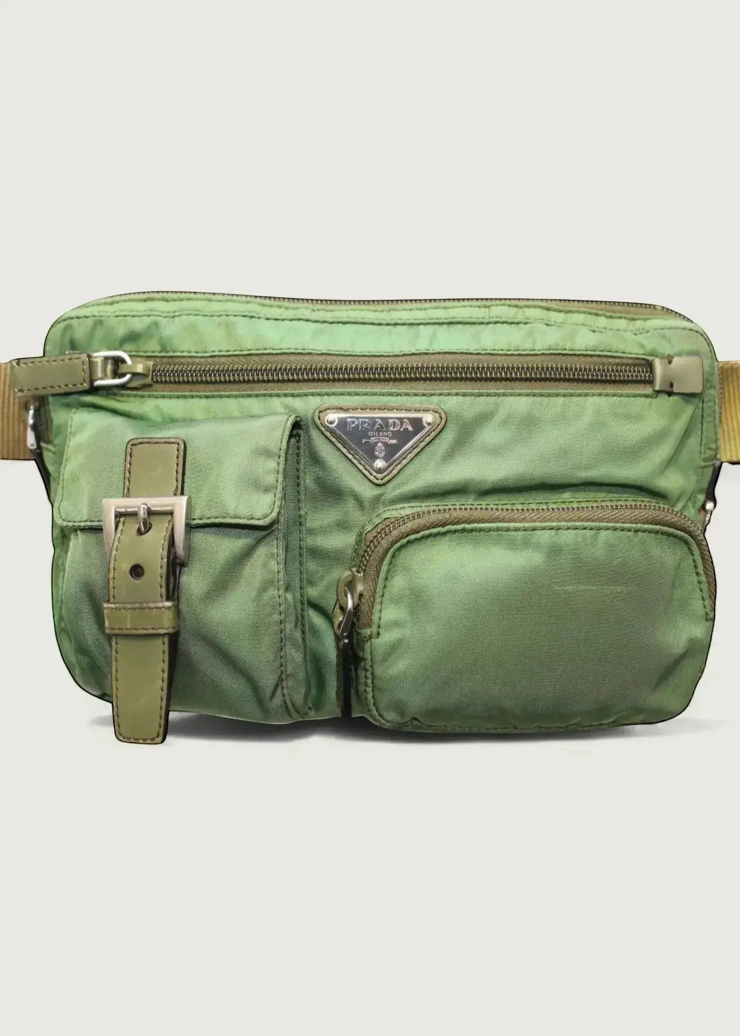 Preloved | Prada Tessuto Bæltetaske i Khaki Grøn Nylon Prada
