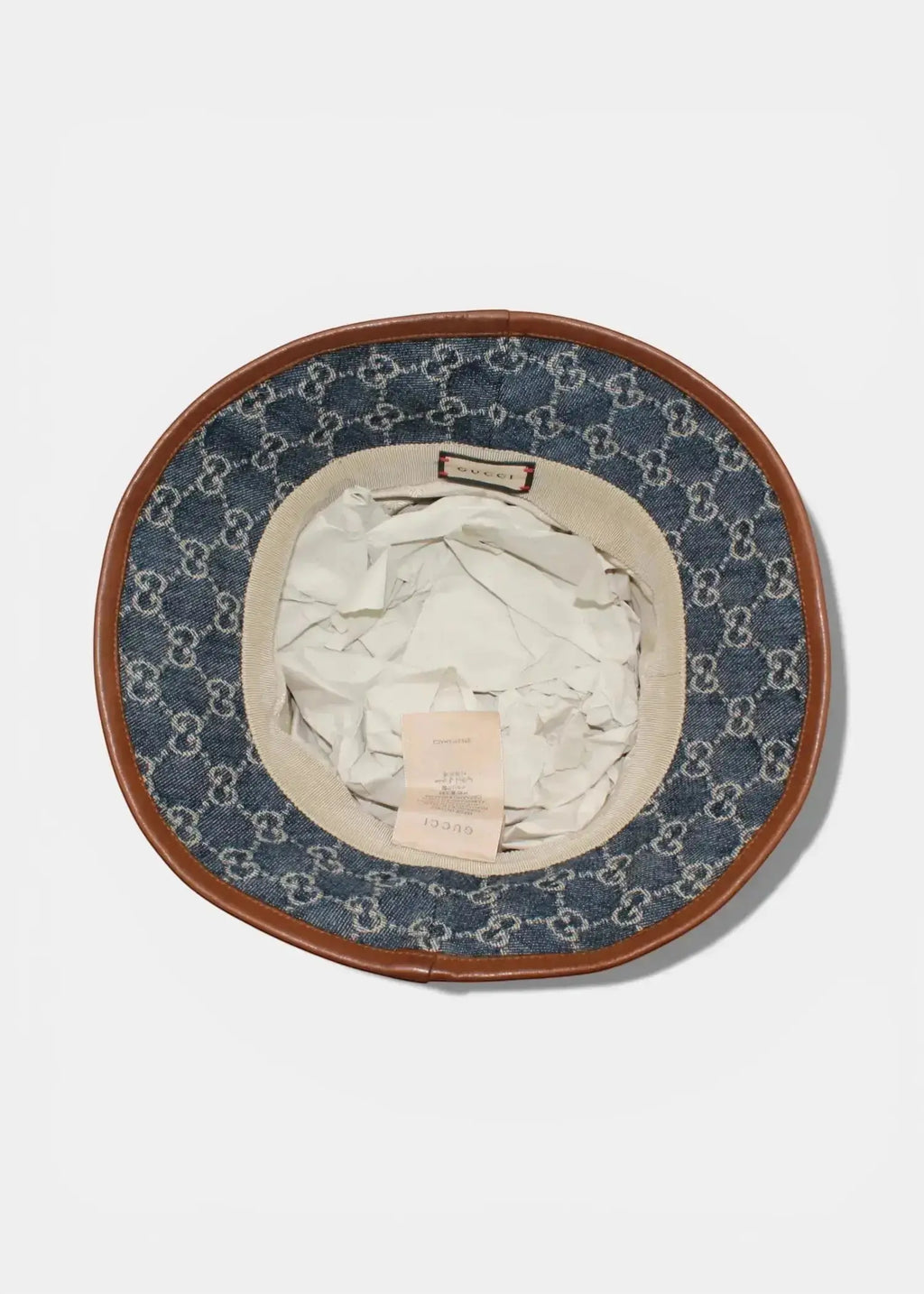 Preloved | Gucci GG Monogram Bøllehat i Denim Canvas Størrelse Large Gucci